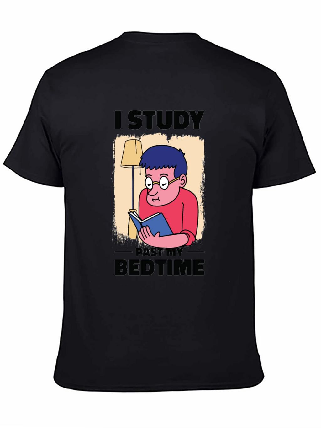 I Study Past My Bedtime Black T-Shirt