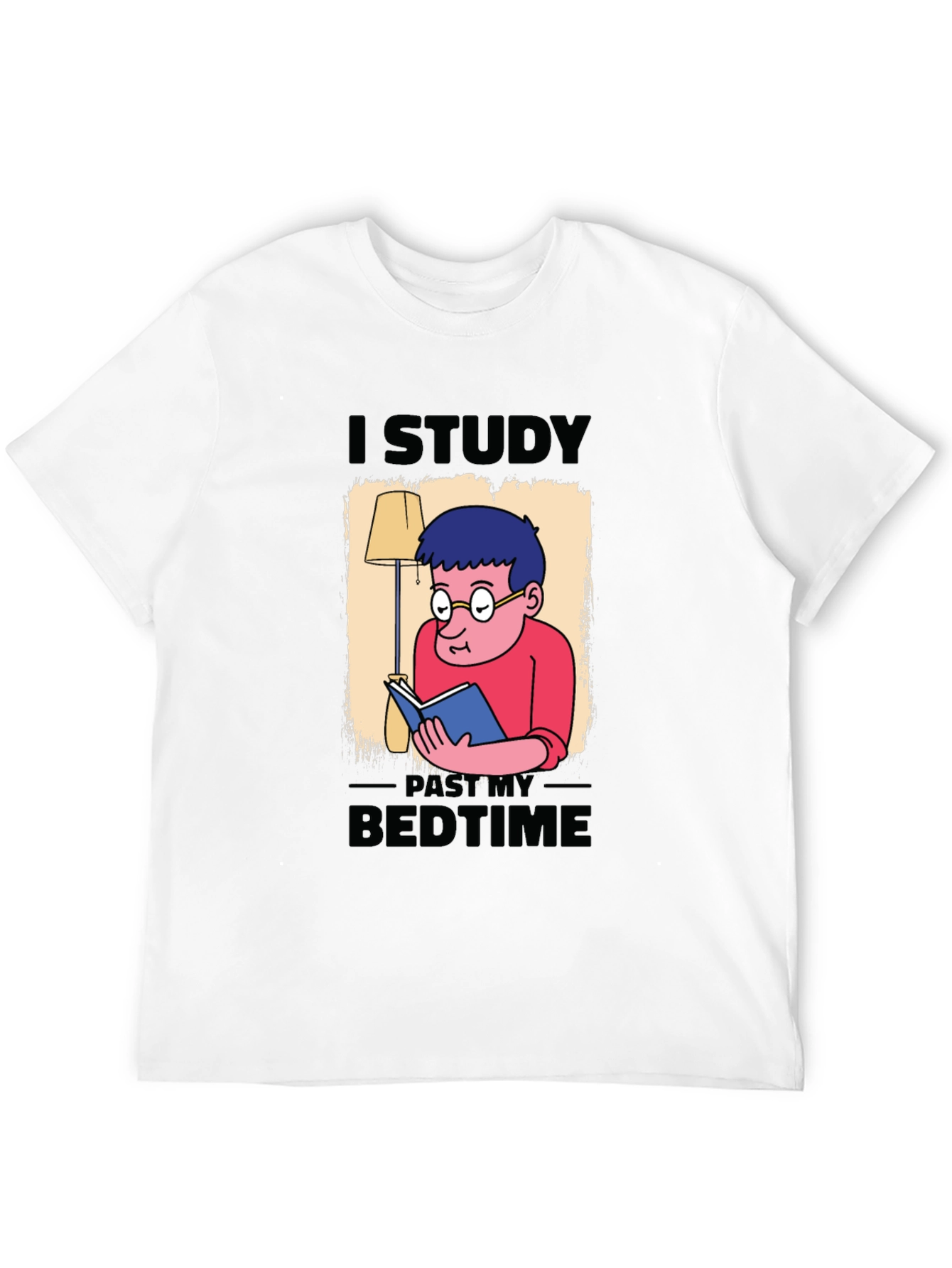 I Study Past My Bedtime Black T-Shirt