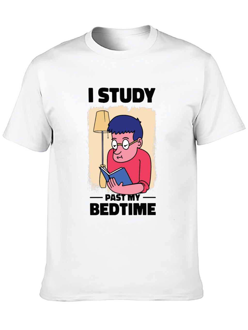 I Study Past My Bedtime Black T-Shirt