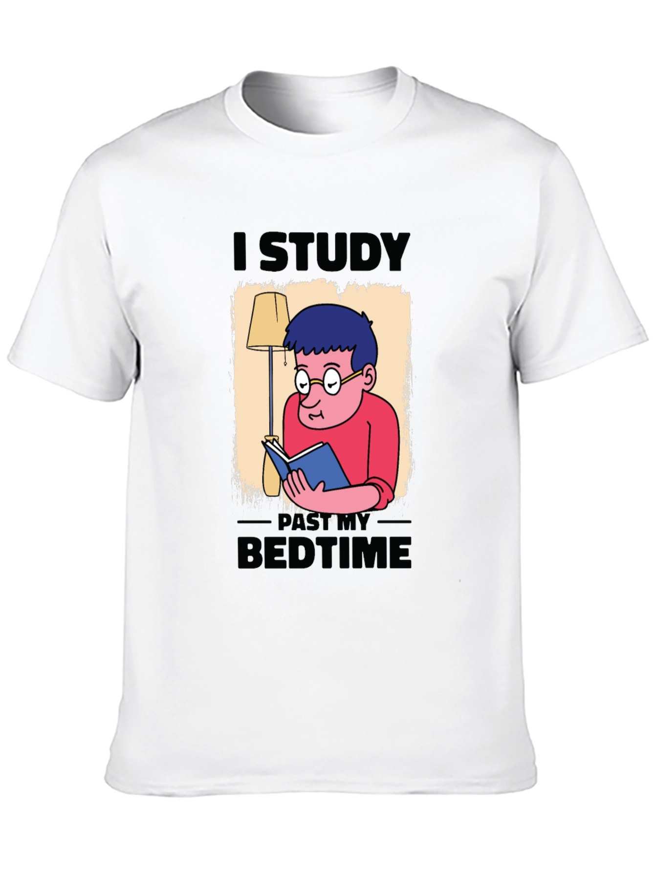I Study Past My Bedtime Black T-Shirt