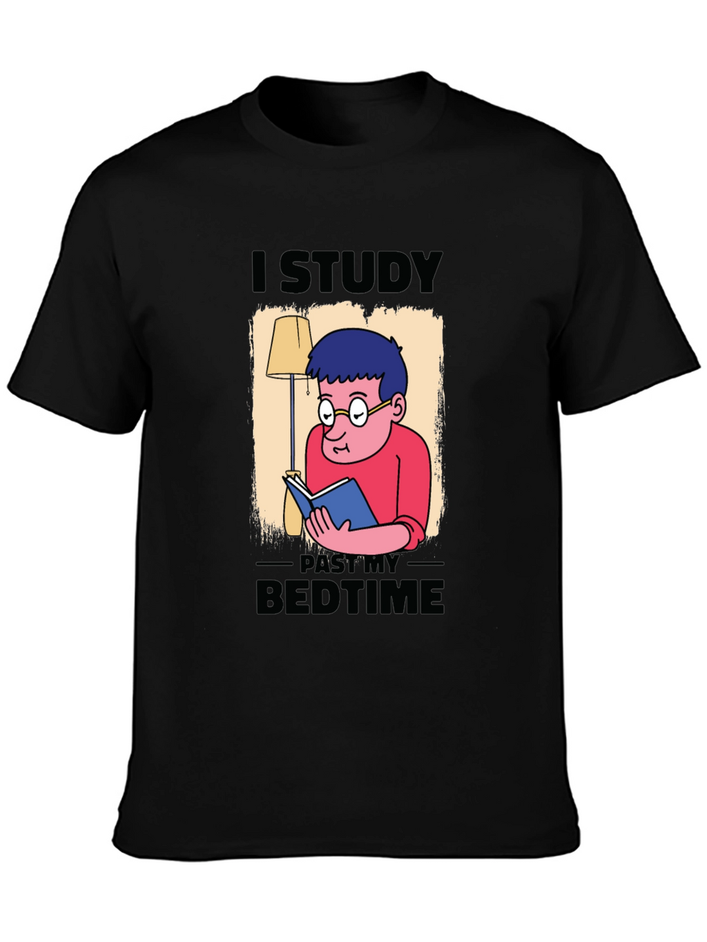 I Study Past My Bedtime Black T-Shirt