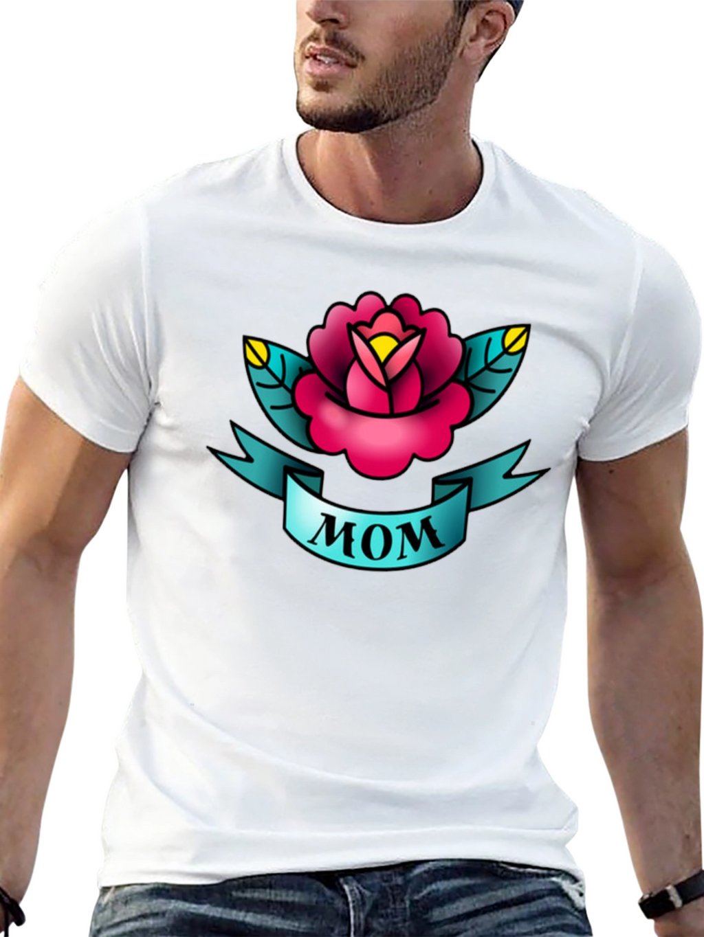 Mom Tattoo Style Rose Graphic Tee