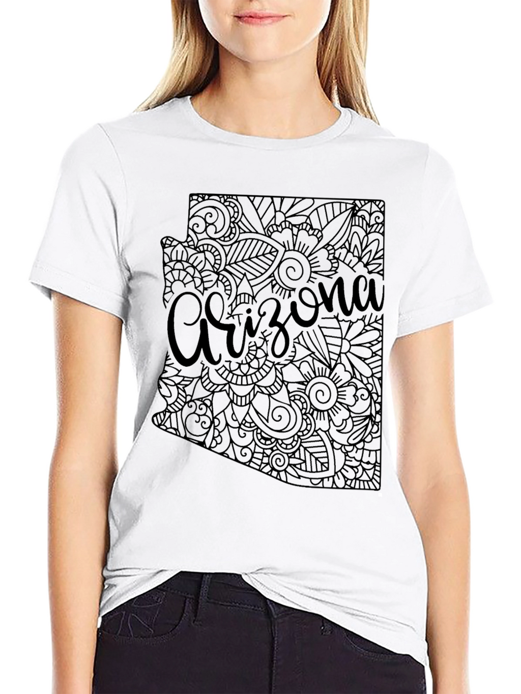 Arizona State Floral Map T-Shirt