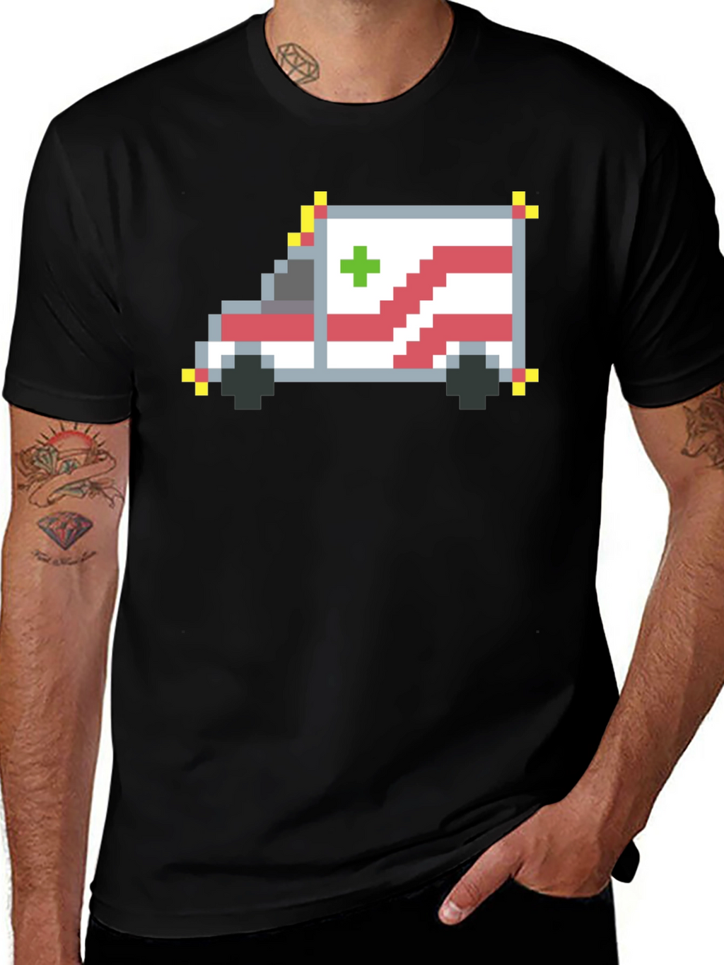 Pixel Ambulance Graphic T-Shirt