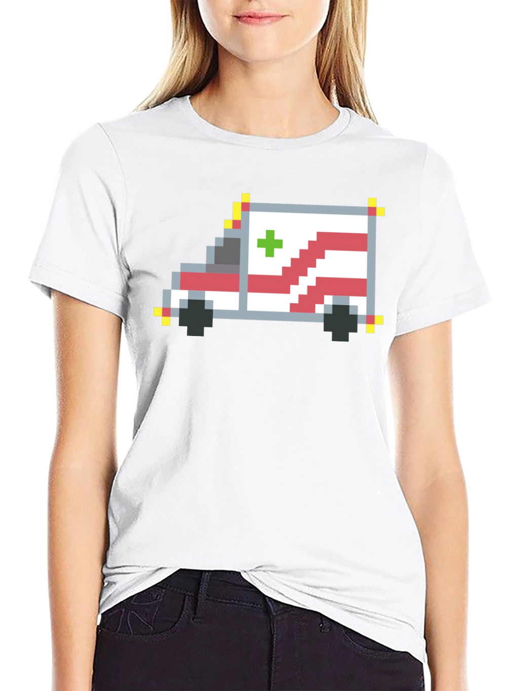 Pixel Ambulance Graphic T-Shirt