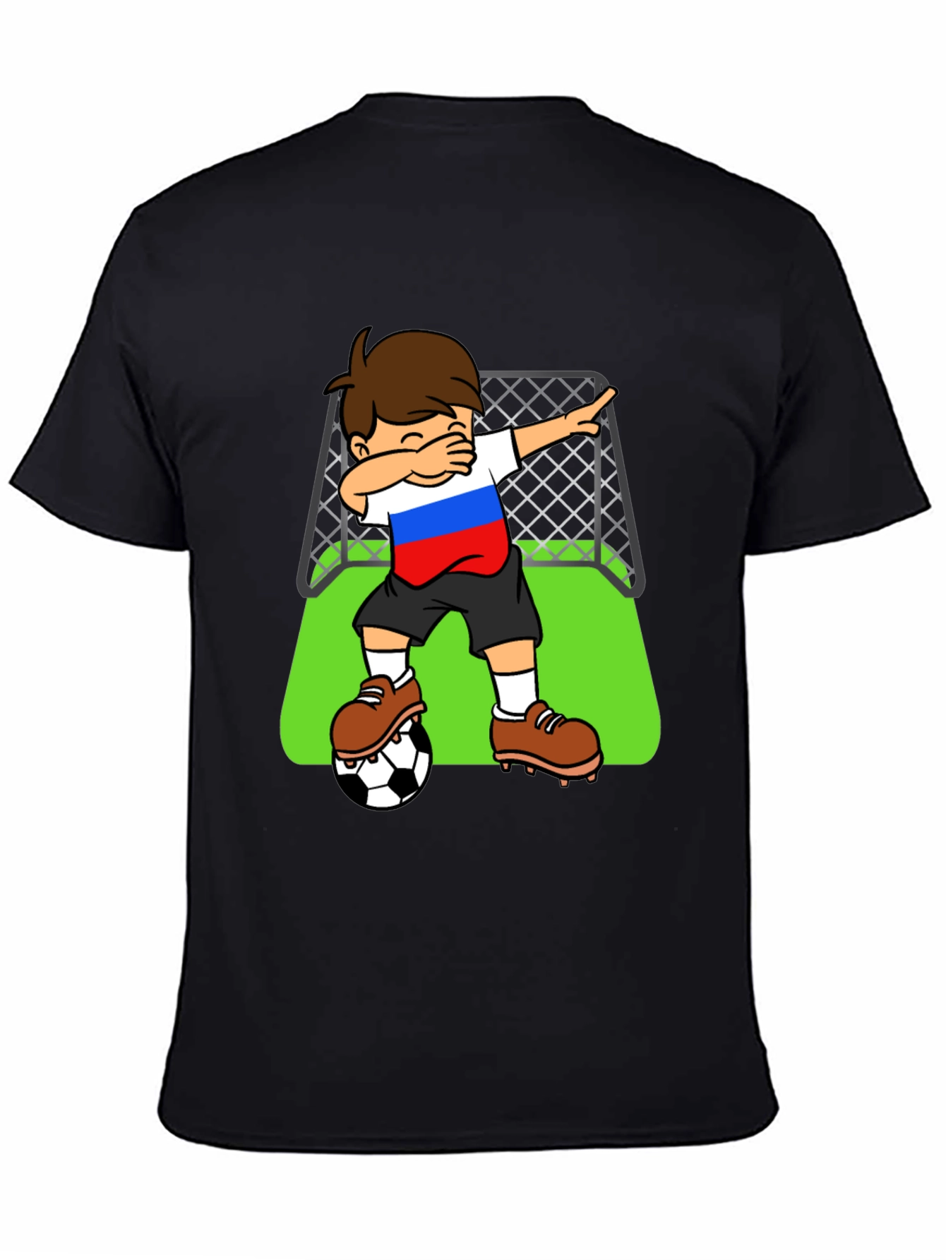 Boy Dab Soccer Russia Flag T-Shirt