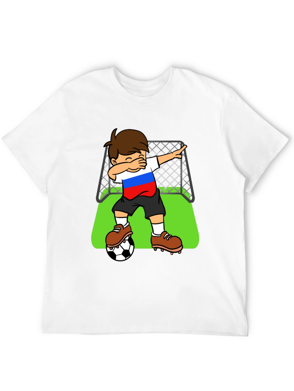 Boy Dab Soccer Russia Flag T-Shirt