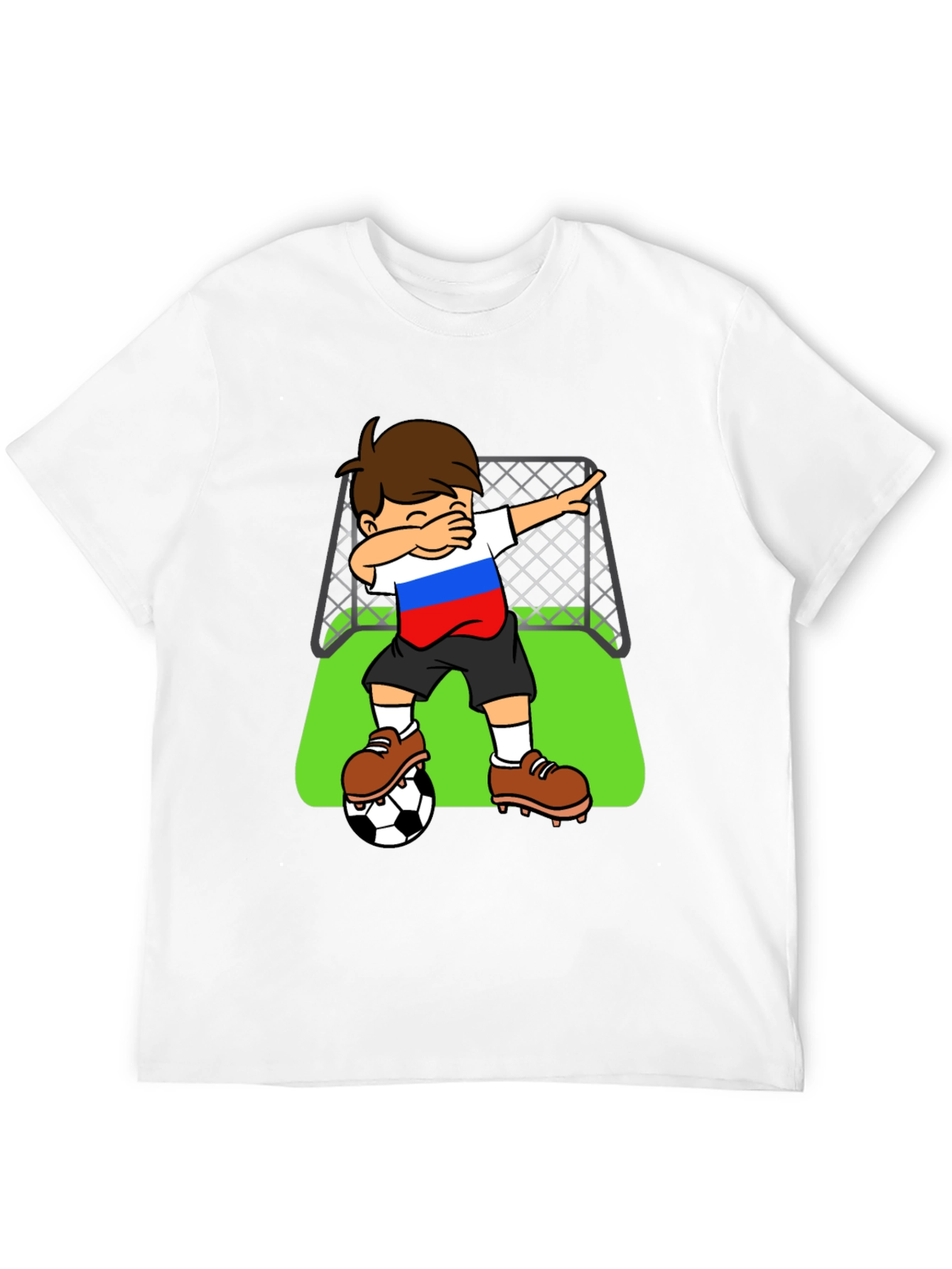 Boy Dab Soccer Russia Flag T-Shirt