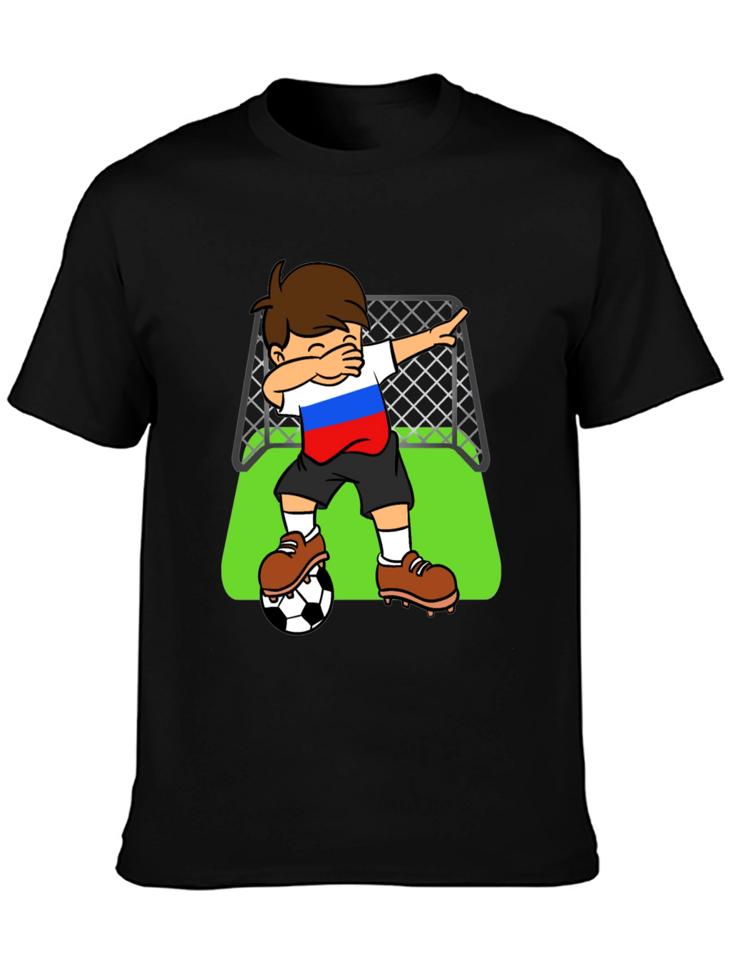 Boy Dab Soccer Russia Flag T-Shirt