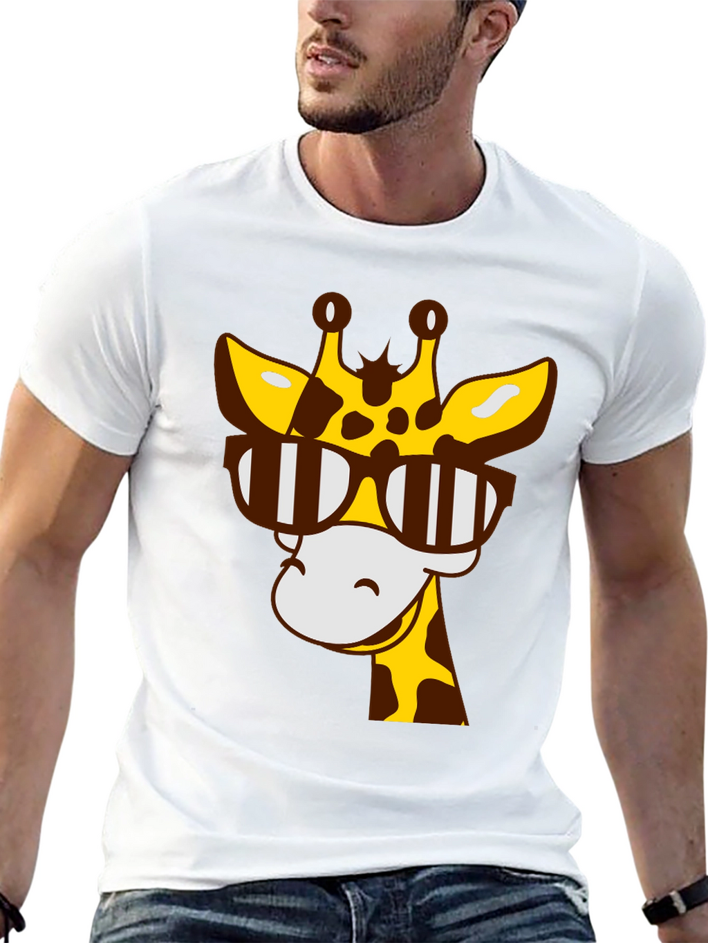 Cool Giraffe Graphic Tee - Black