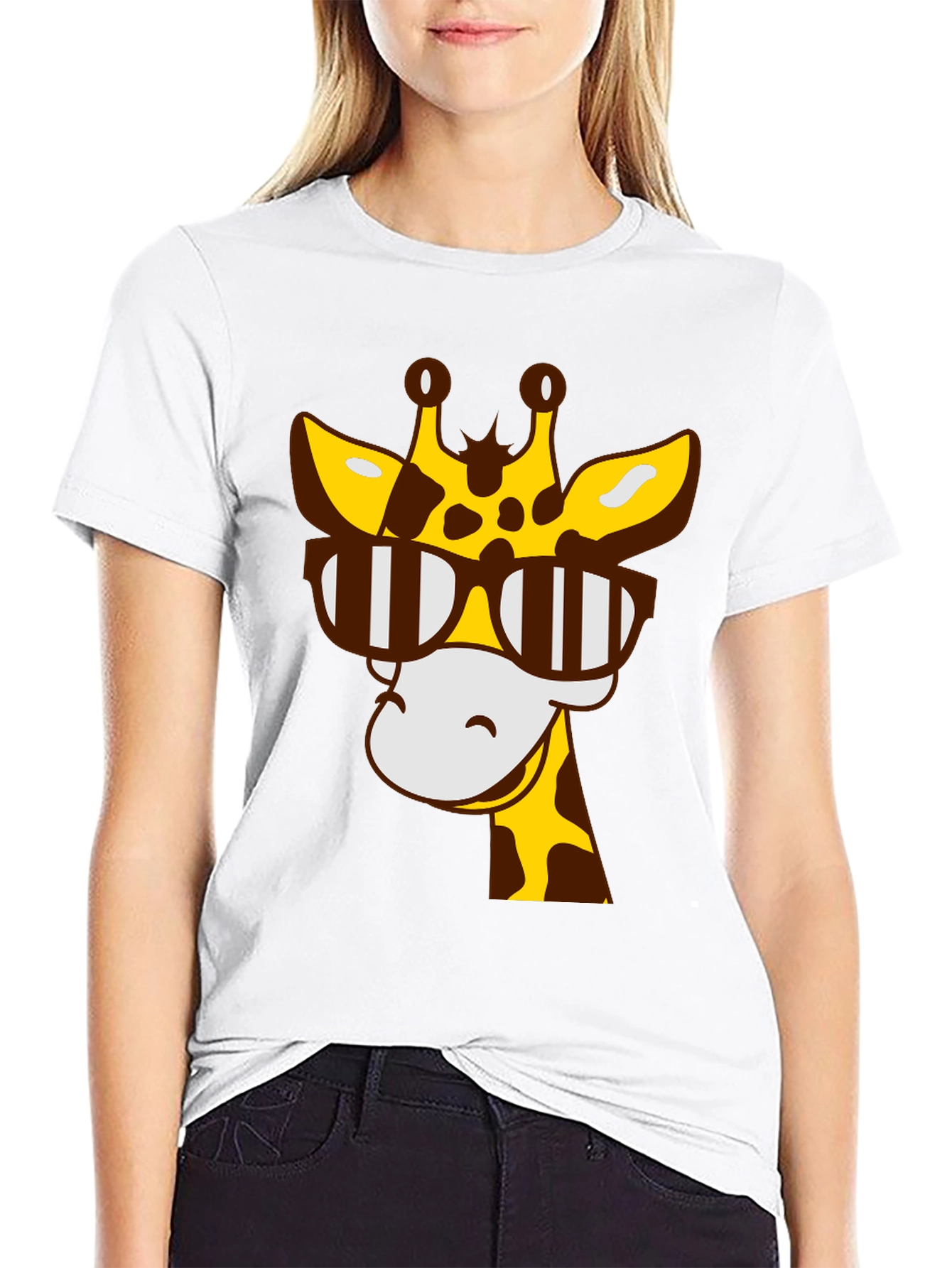 Cool Giraffe Graphic Tee - Black