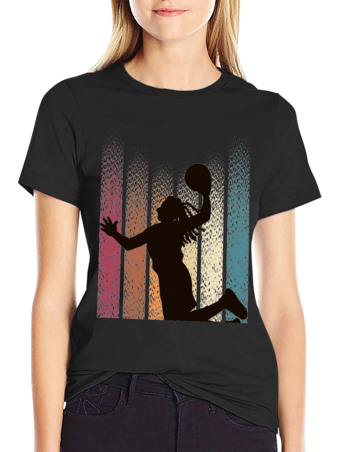Retro Basketball Silhouette Graphic Tee