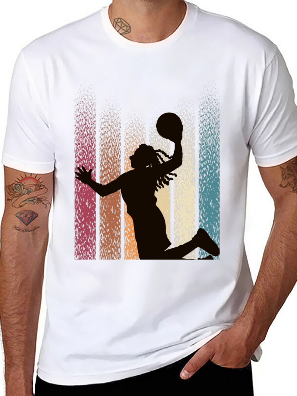 Retro Basketball Silhouette Graphic Tee