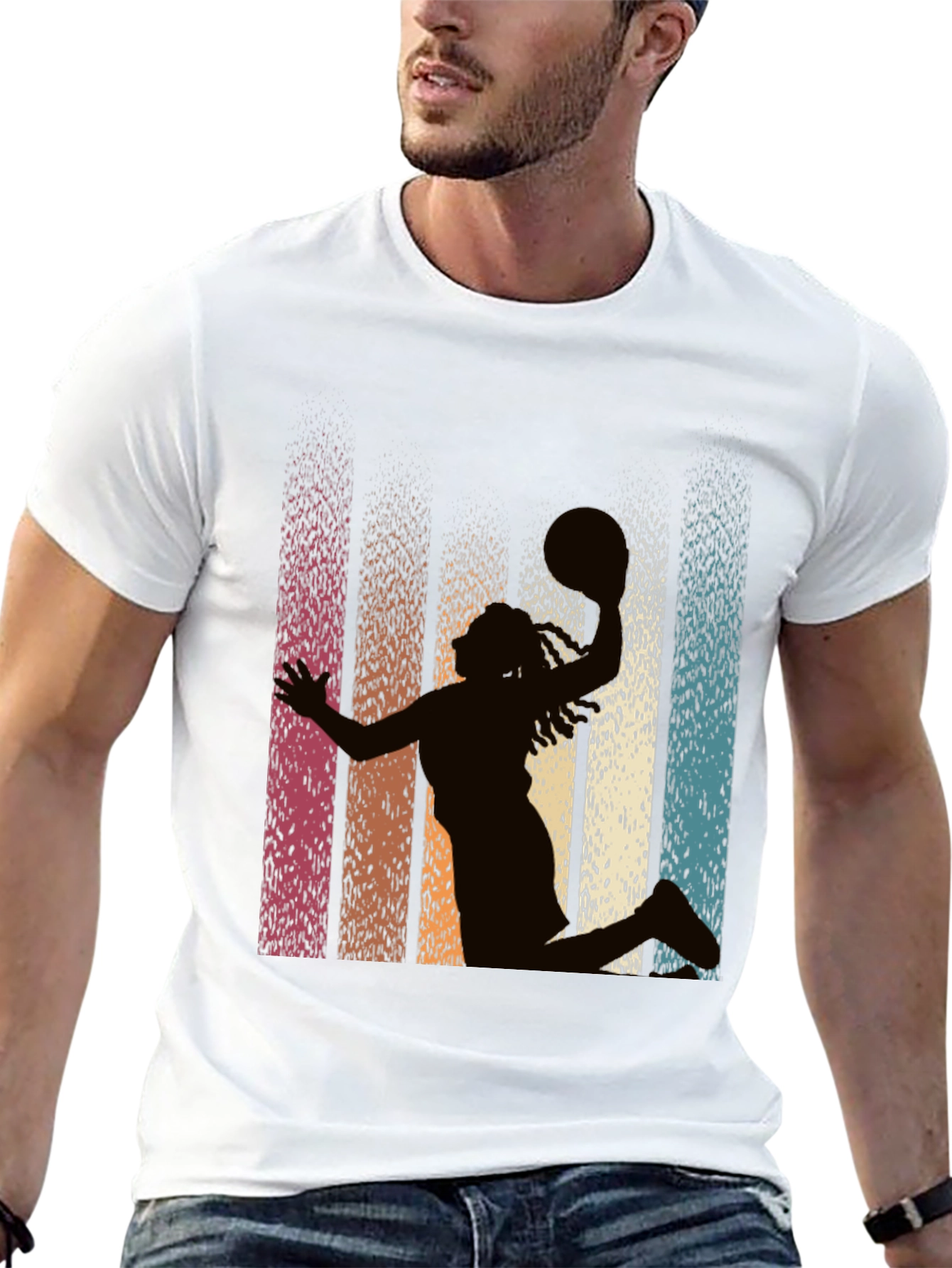 Retro Basketball Silhouette Graphic Tee