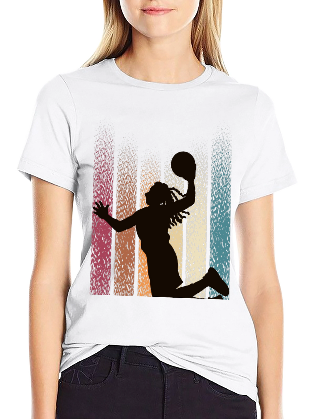 Retro Basketball Silhouette Graphic Tee