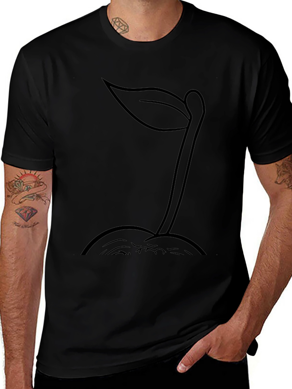 Sprout Graphic Tee - Black Unisex Shirt
