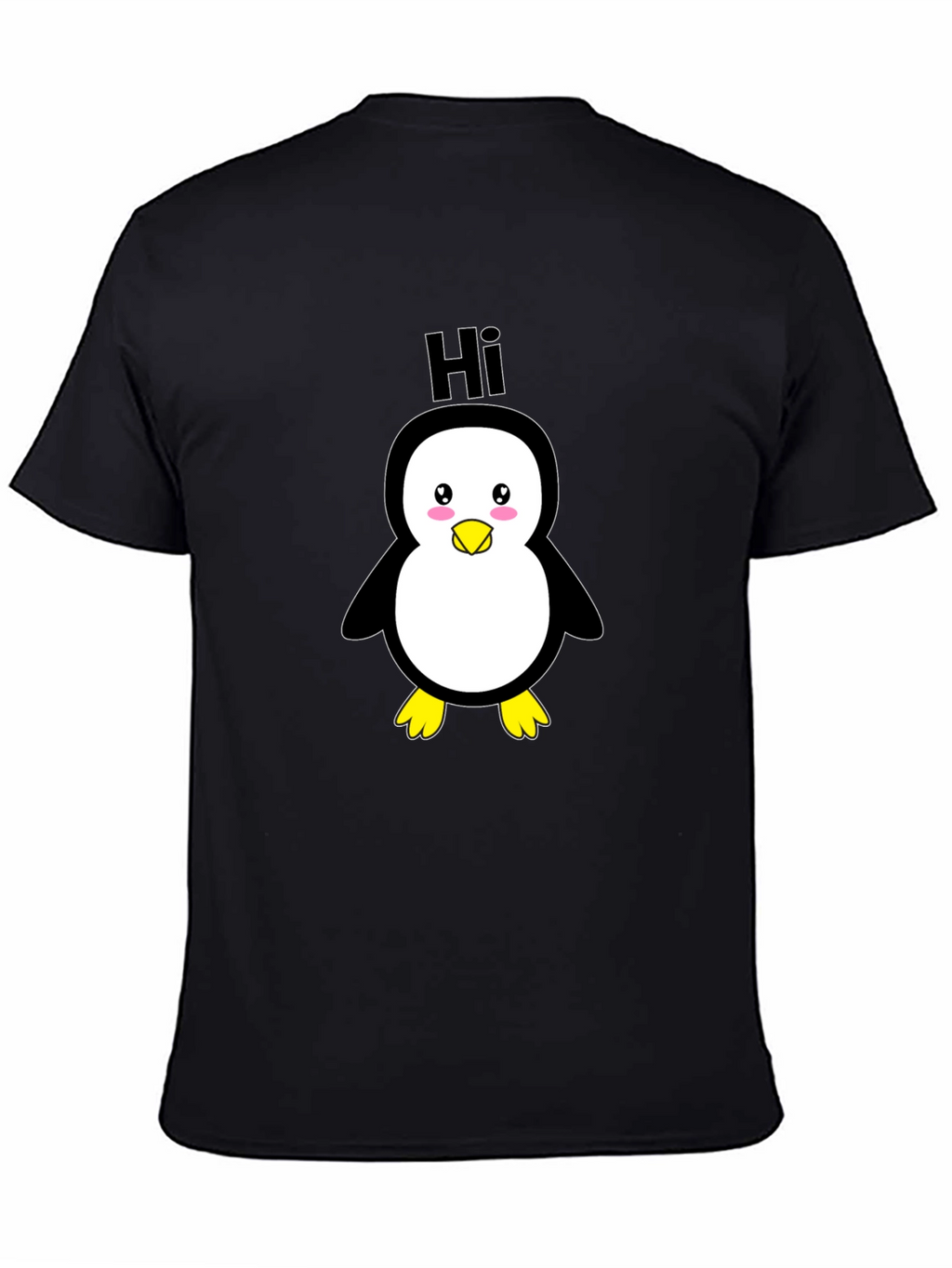 Cute Penguin Graphic Black T-Shirt