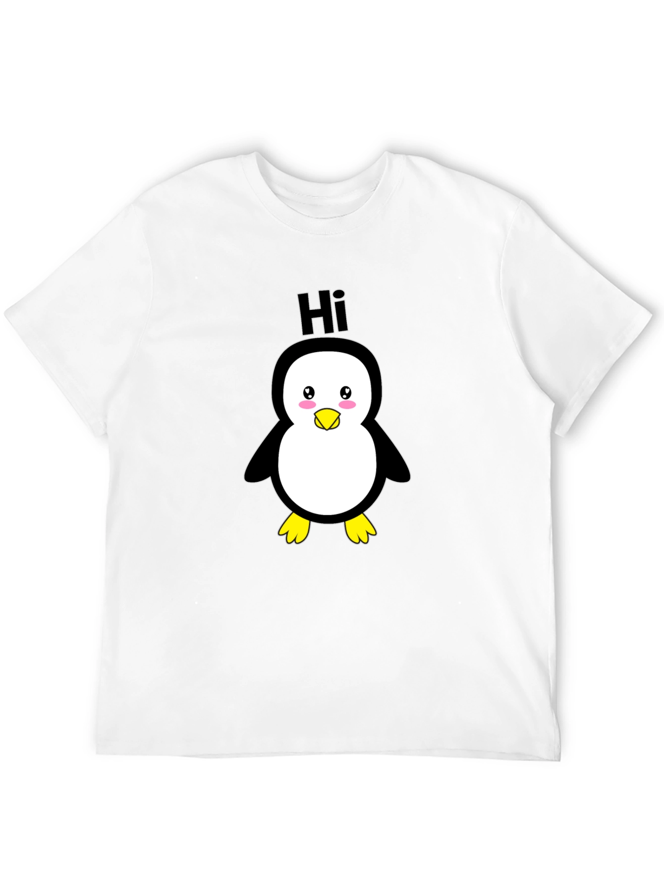 Cute Penguin Graphic Black T-Shirt