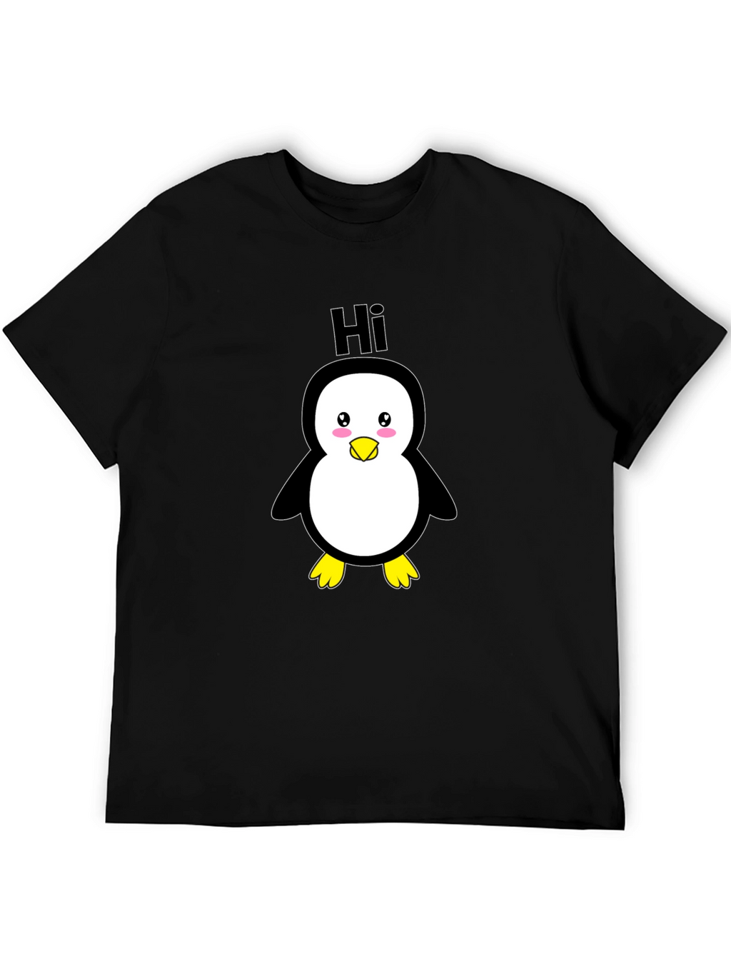 Cute Penguin Graphic Black T-Shirt