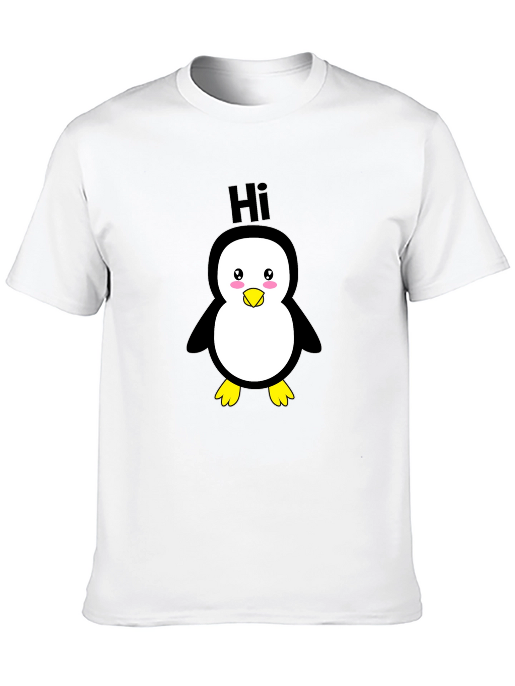 Cute Penguin Graphic Black T-Shirt