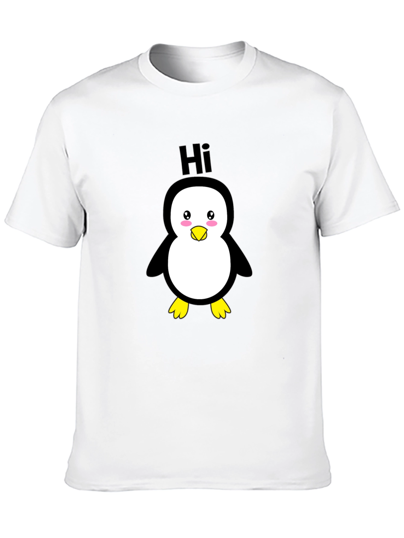 Cute Penguin Graphic Black T-Shirt