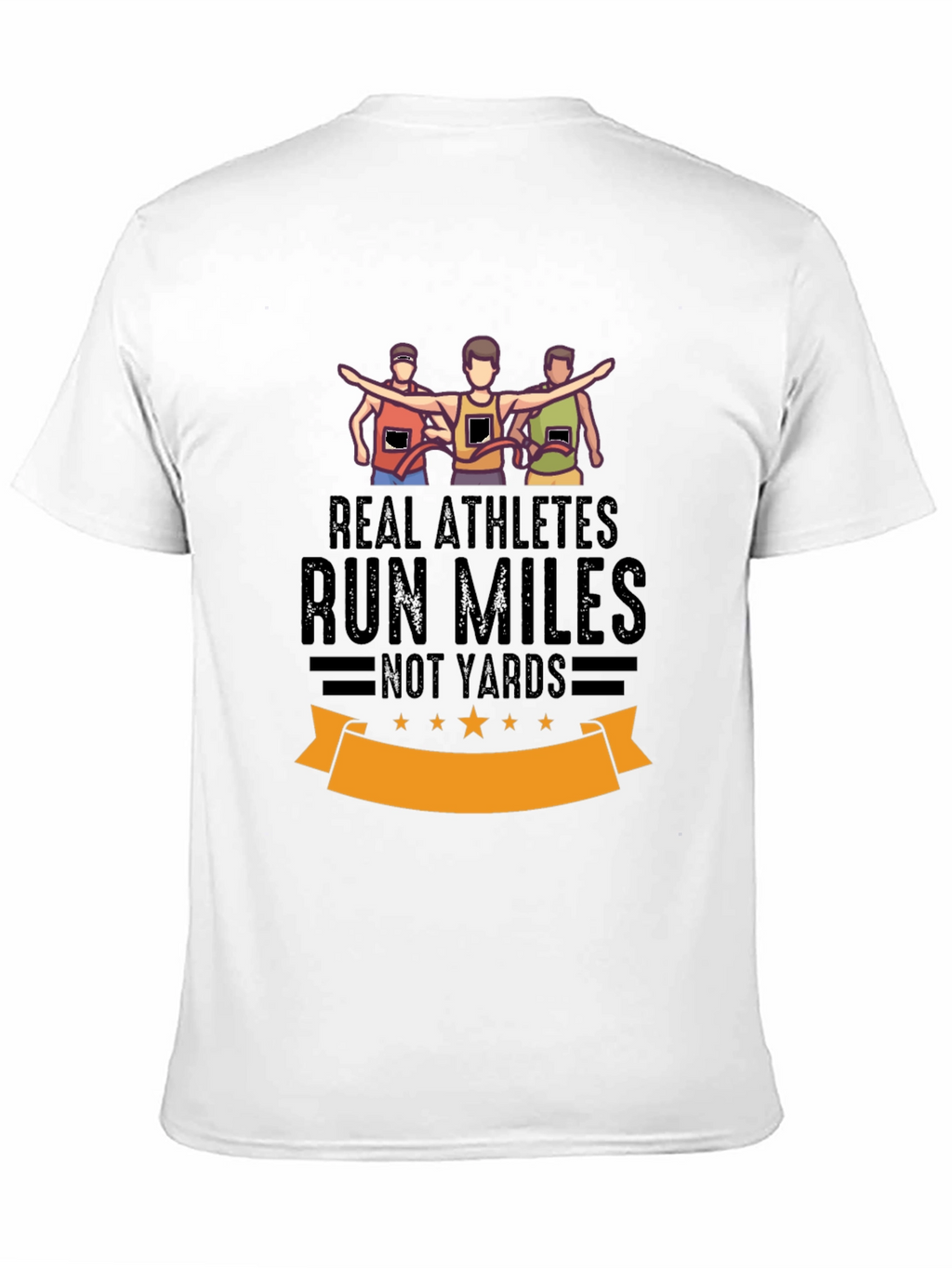 Real Athletes Run Miles Black T-Shirt