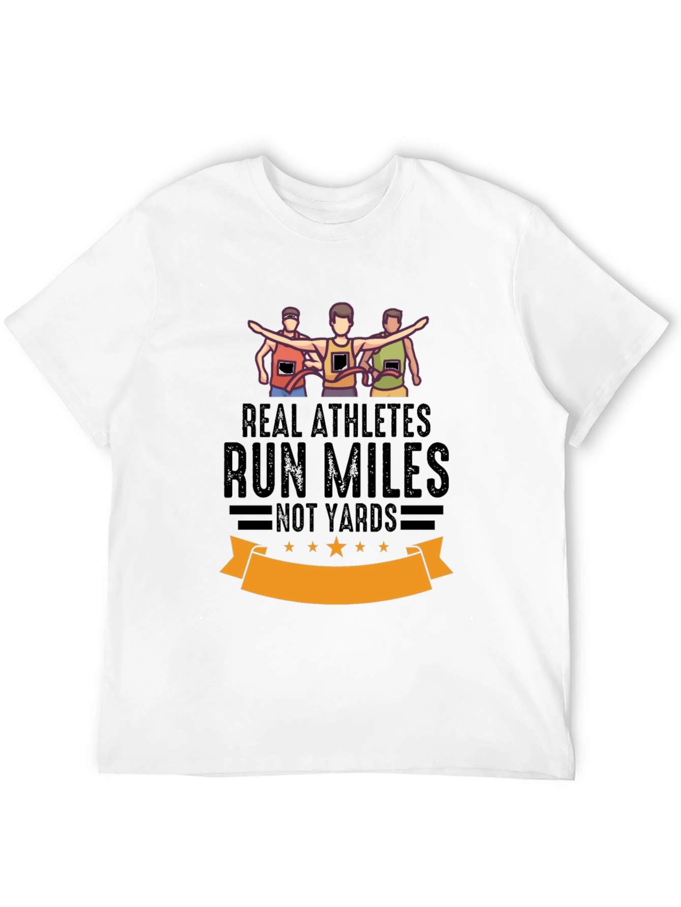 Real Athletes Run Miles Black T-Shirt