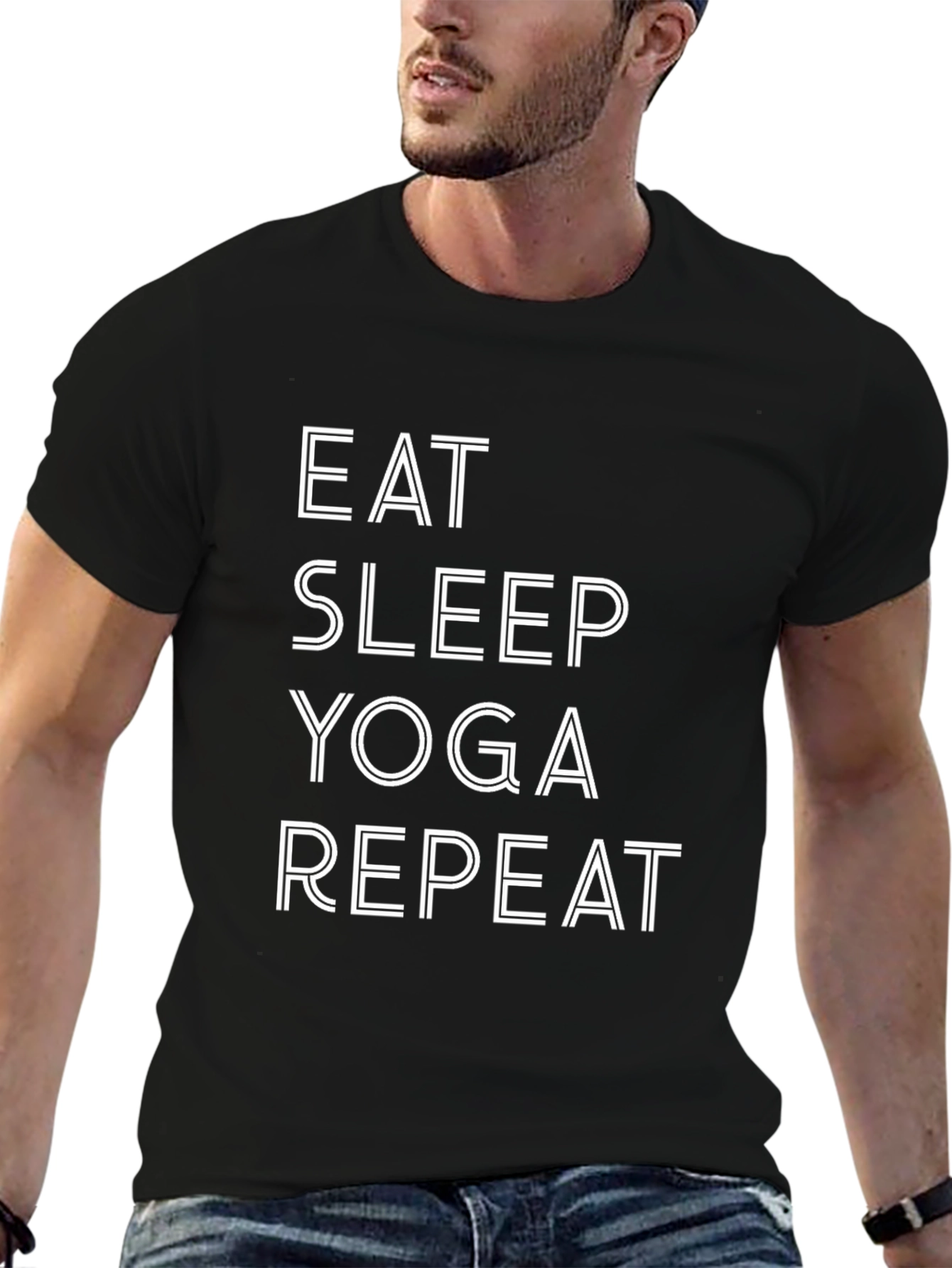 Eat Sleep Yoga Repeat Graphic Tee