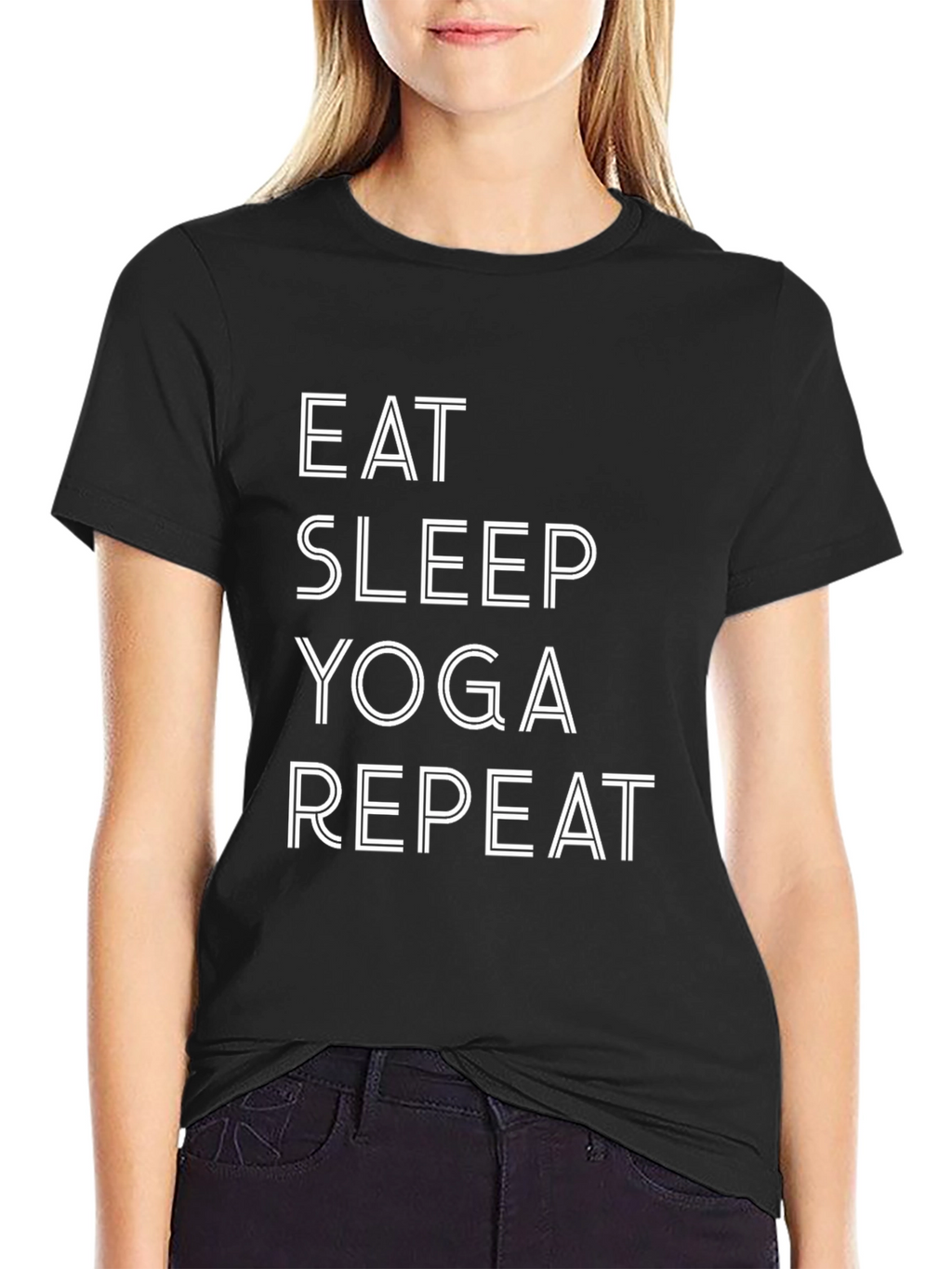 Eat Sleep Yoga Repeat Graphic Tee