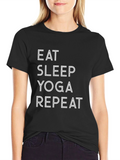Eat Sleep Yoga Repeat Graphic Tee
