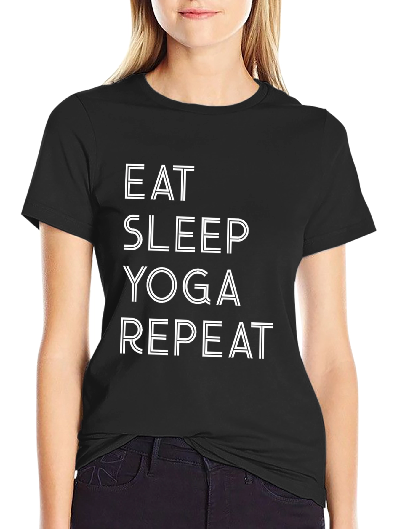Eat Sleep Yoga Repeat Graphic Tee