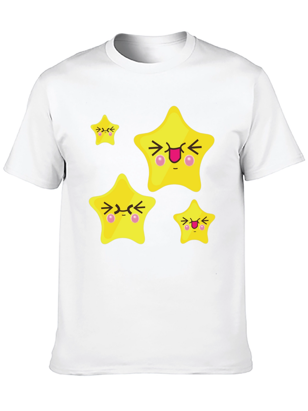 Cute Cartoon Star Graphic Black T-Shirt