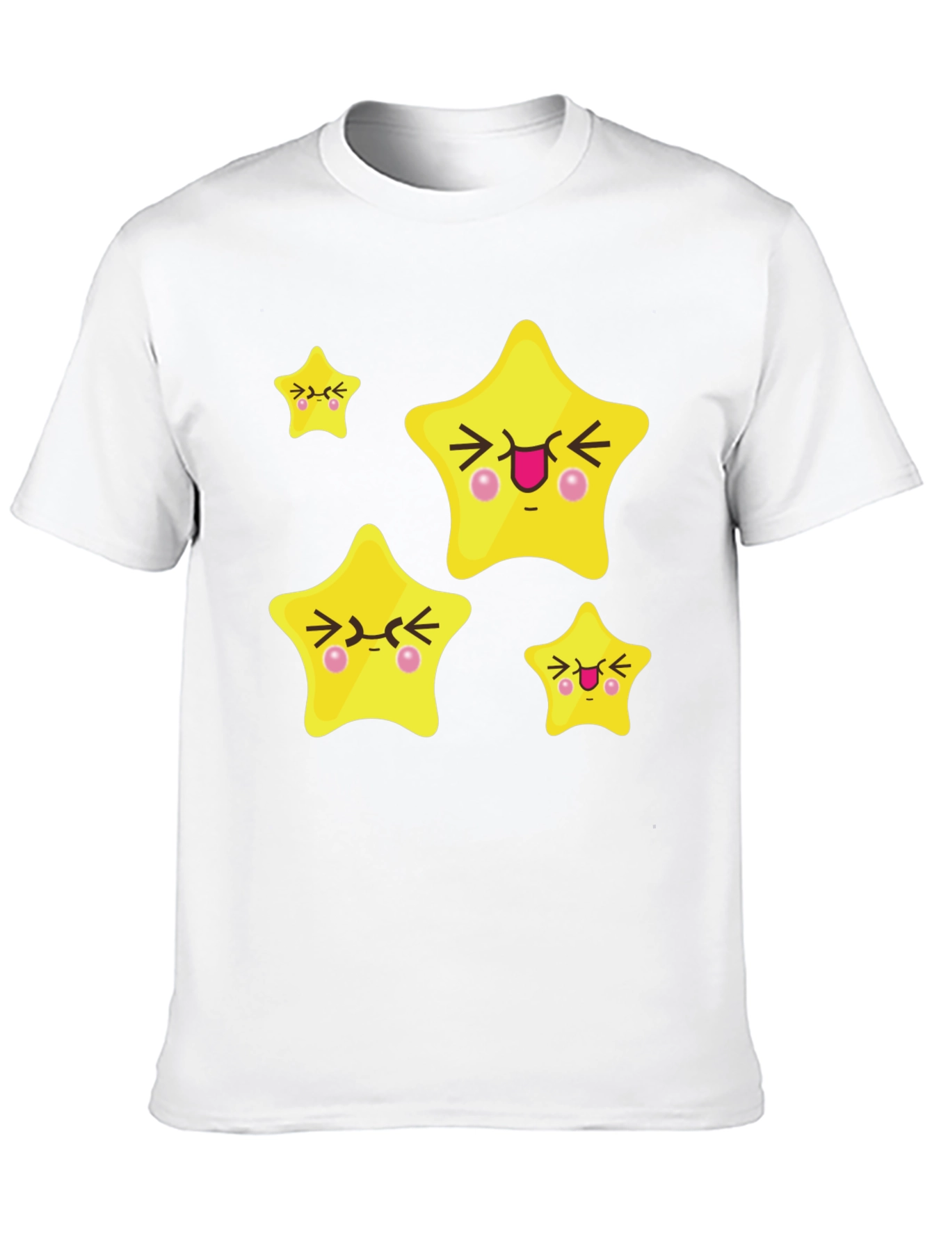 Cute Cartoon Star Graphic Black T-Shirt