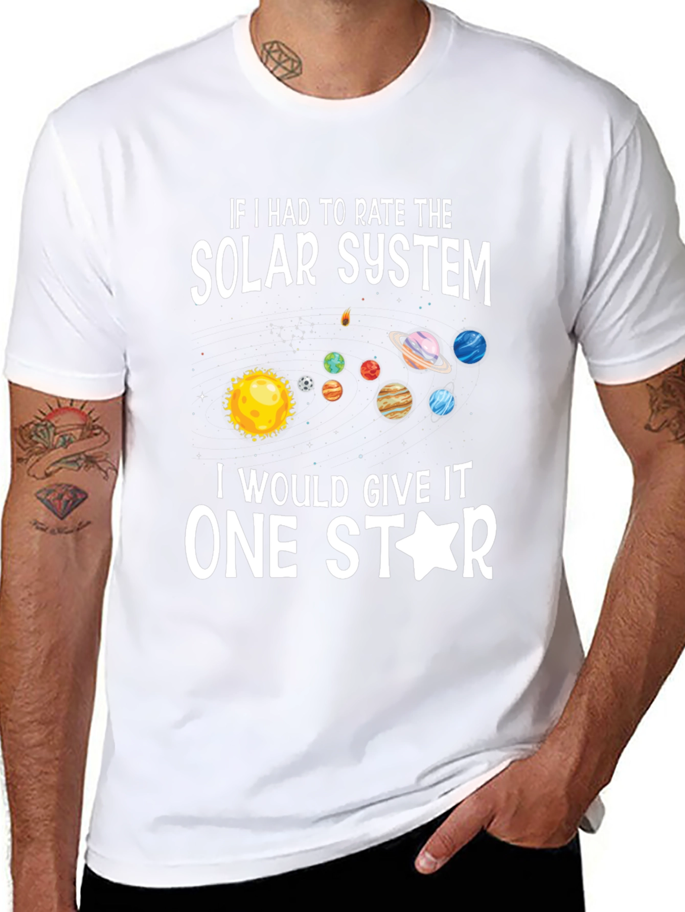 One Star Solar System Graphic T-Shirt