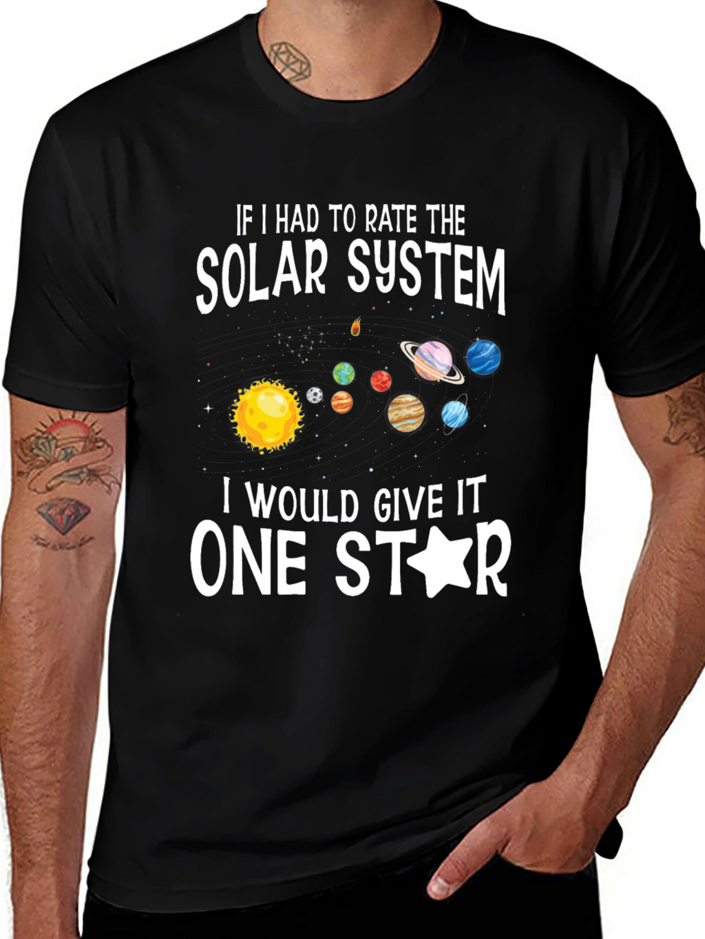One Star Solar System Graphic T-Shirt