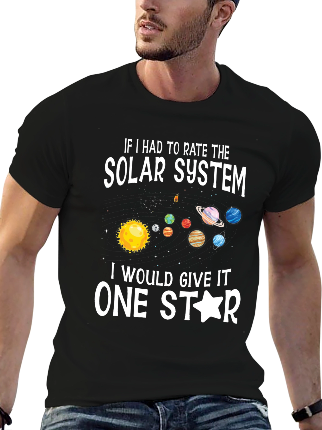 One Star Solar System Graphic T-Shirt