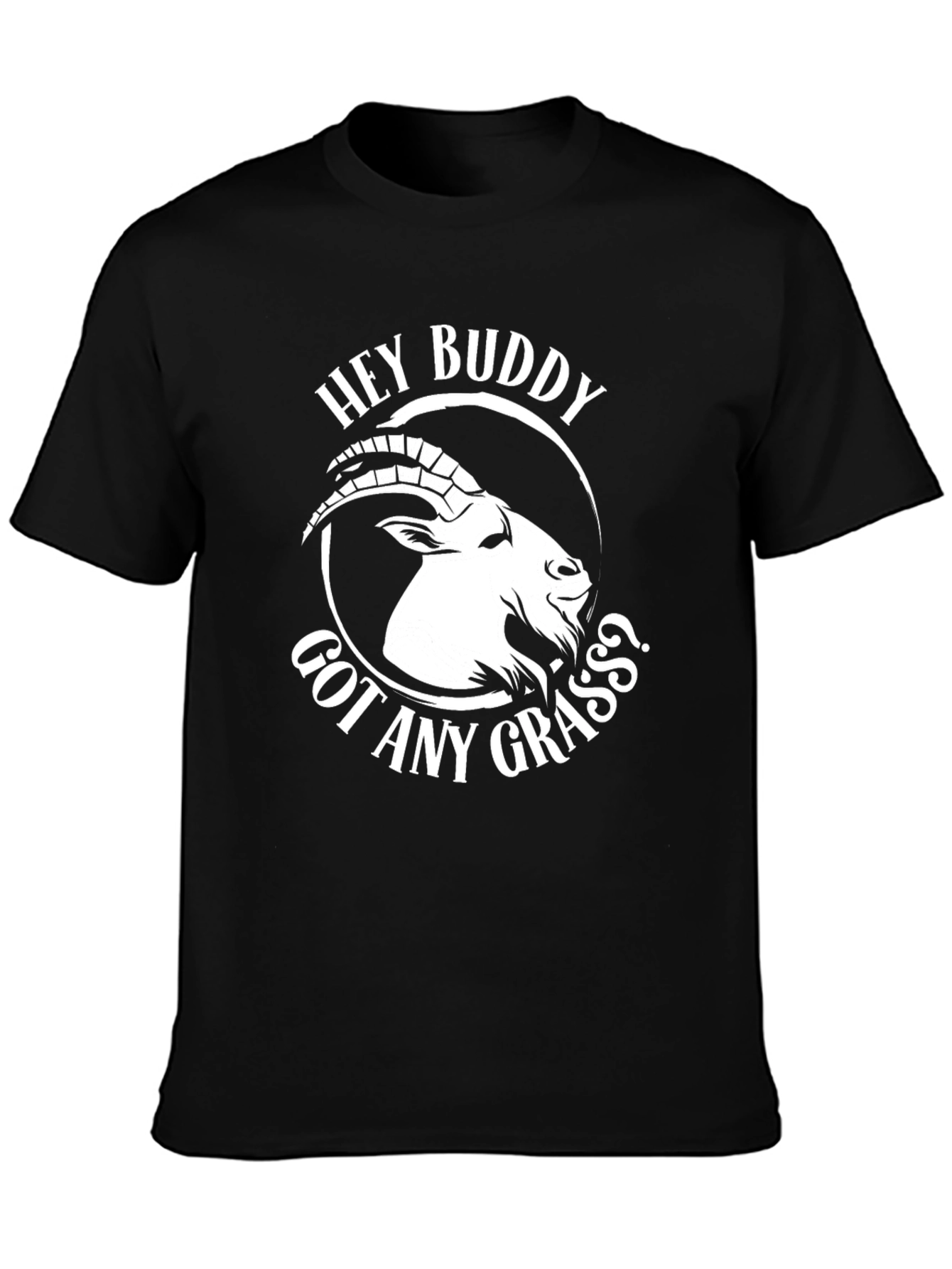 Hey Buddy Goat Graphic Tee - Black Cotton T-Shirt