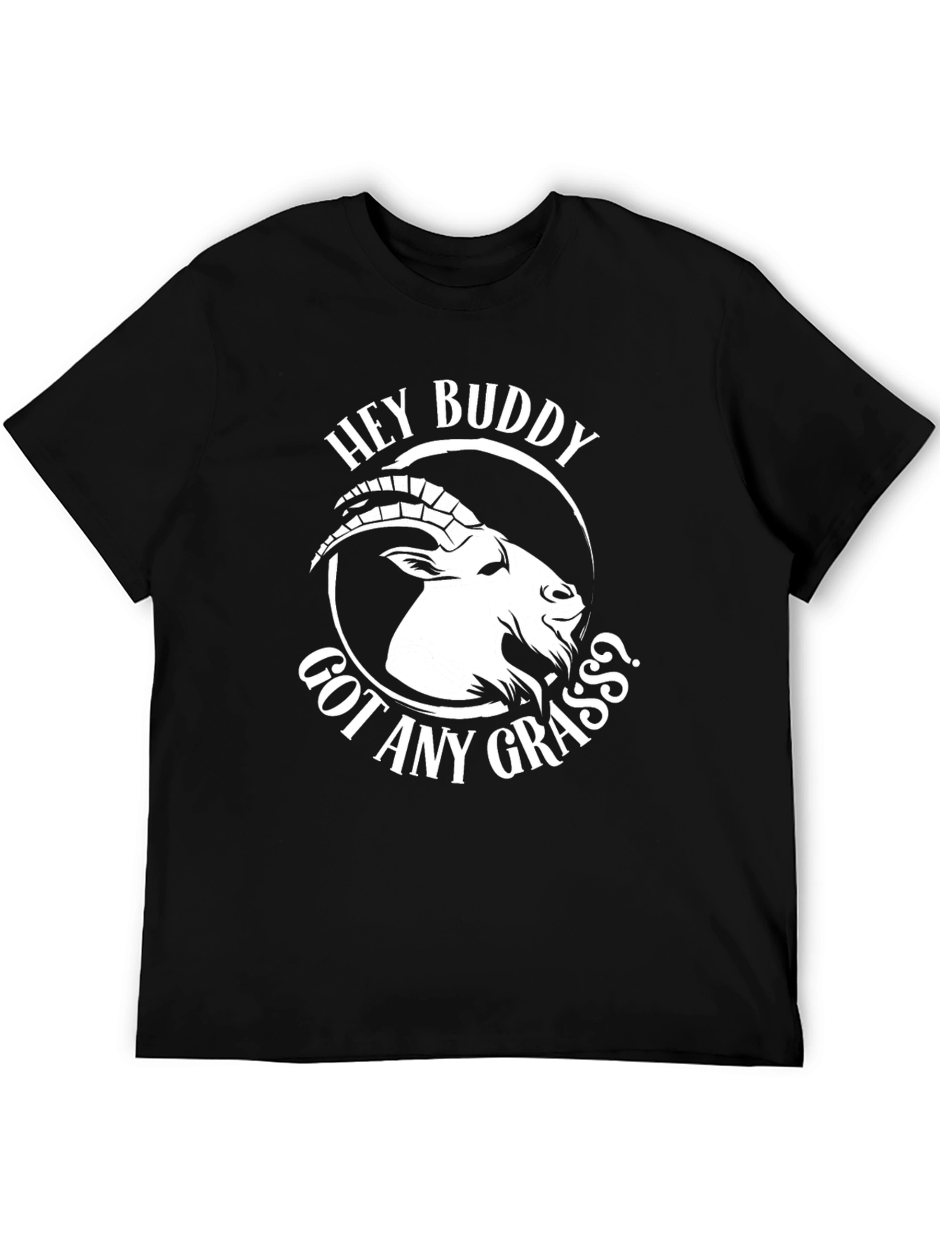 Hey Buddy Goat Graphic Tee - Black Cotton T-Shirt