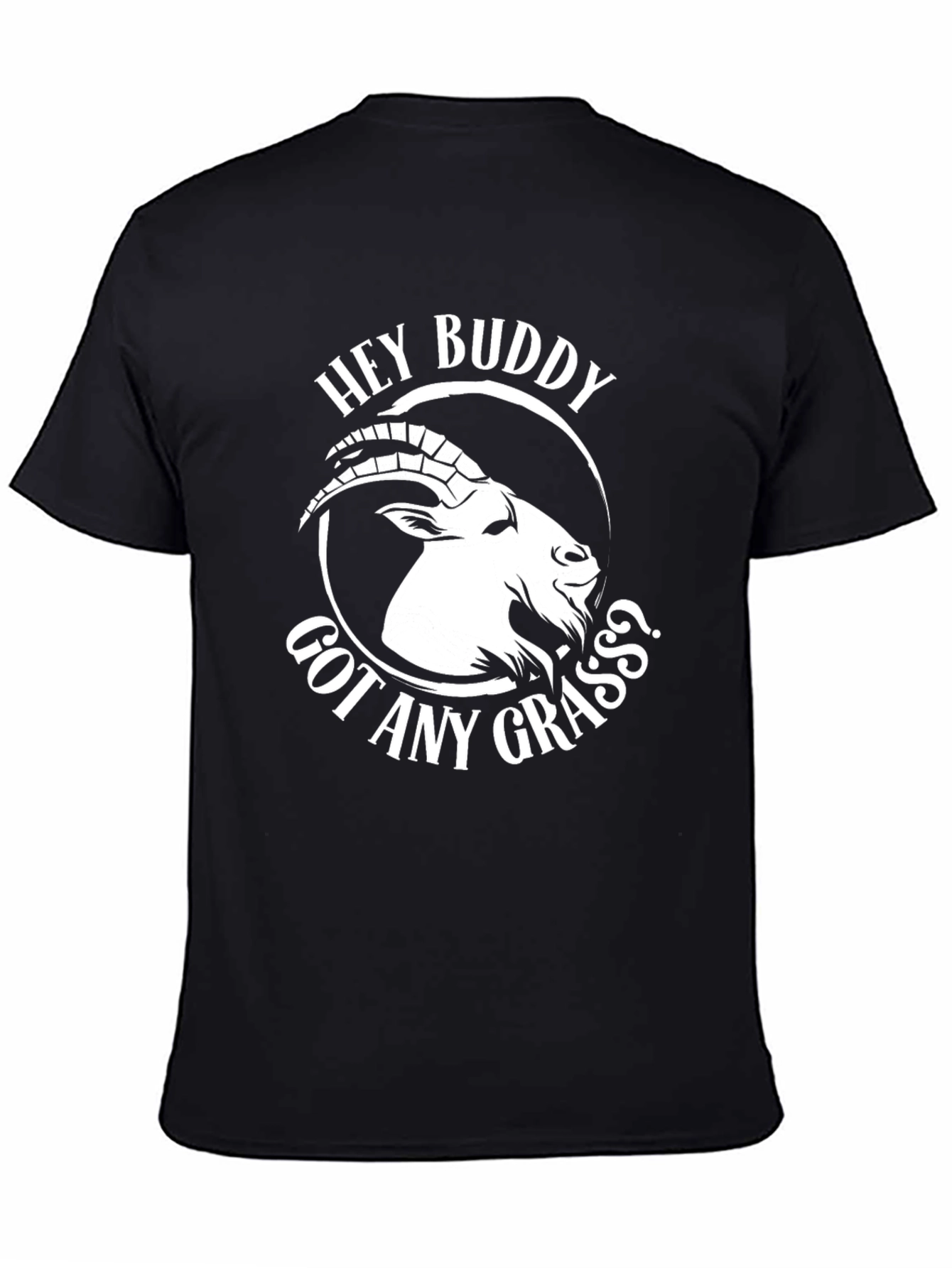 Hey Buddy Goat Graphic Tee - Black Cotton T-Shirt