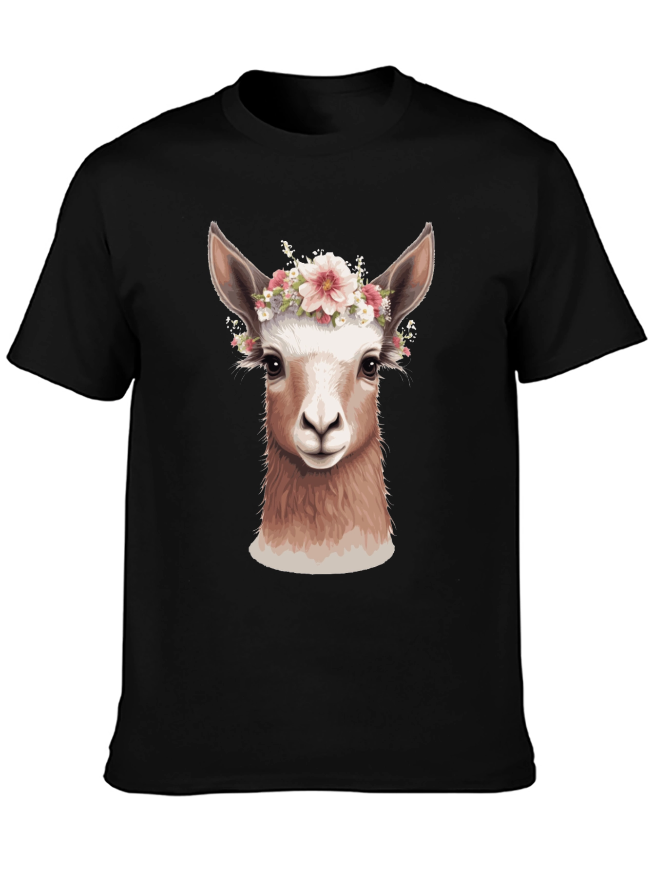 Llama Floral Crown T-Shirt - Unique Animal Graphic Tee