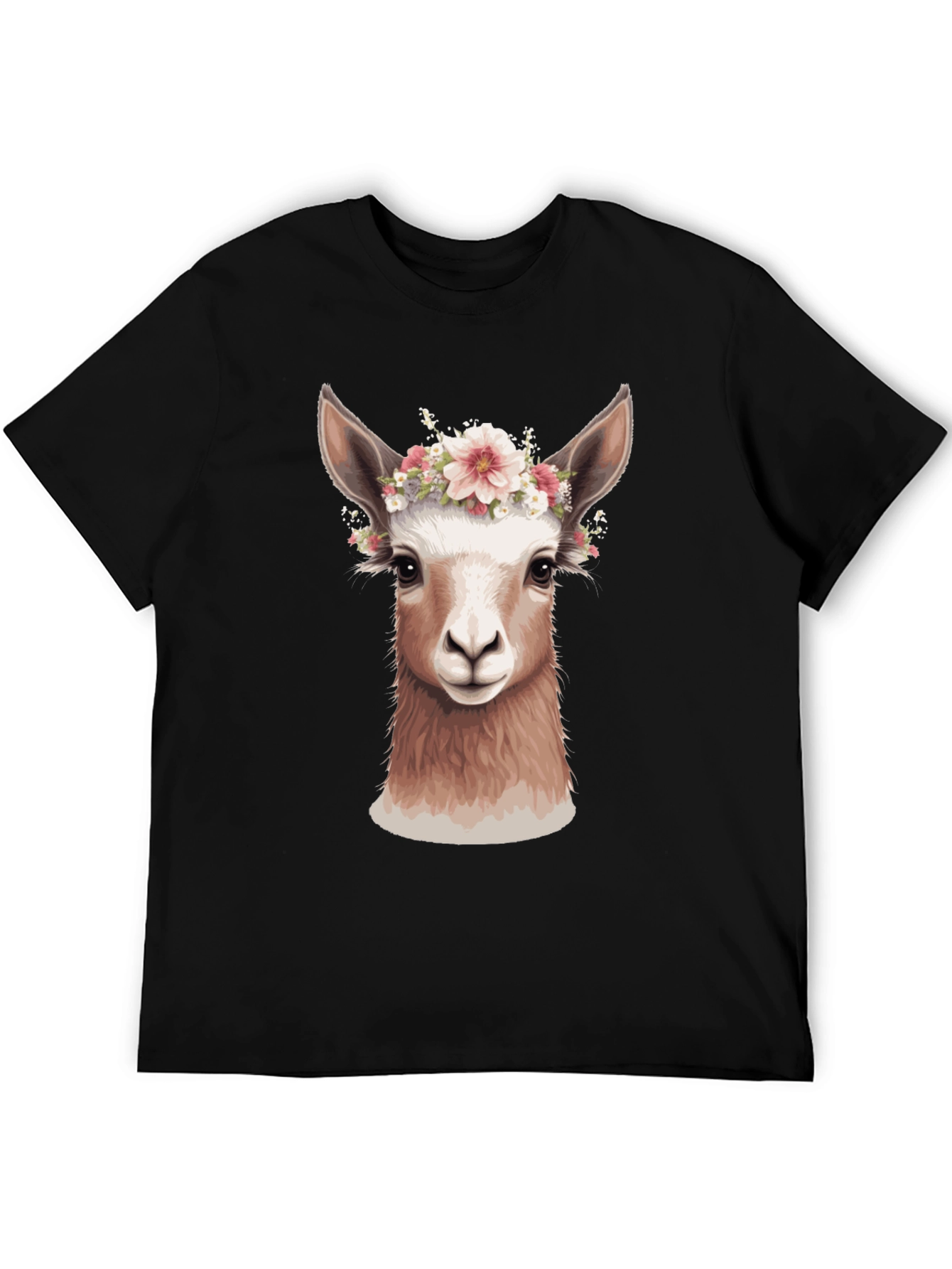 Llama Floral Crown T-Shirt - Unique Animal Graphic Tee
