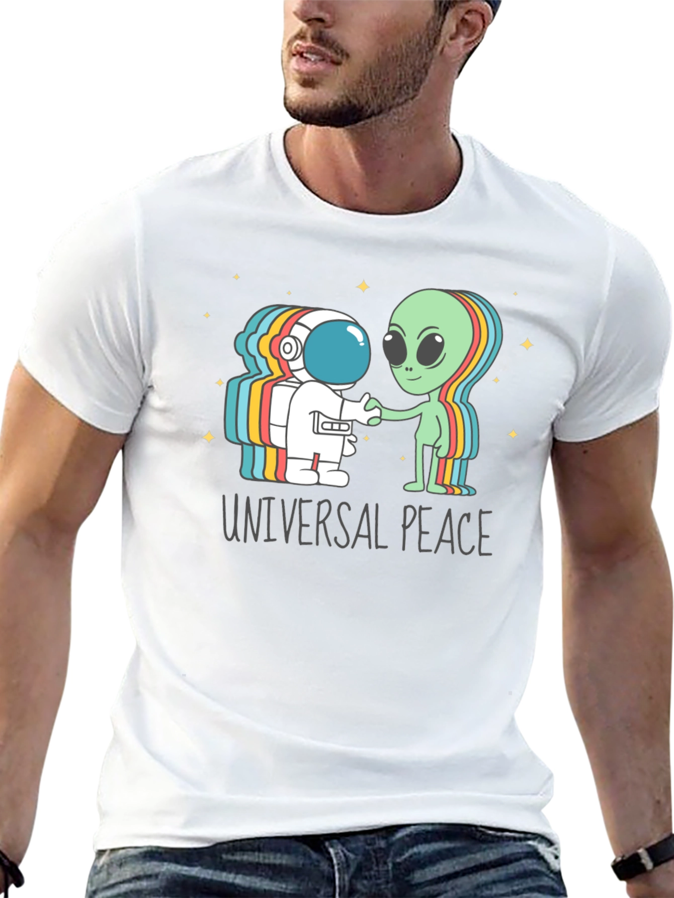 Universal Peace Astronaut Alien T-Shirt