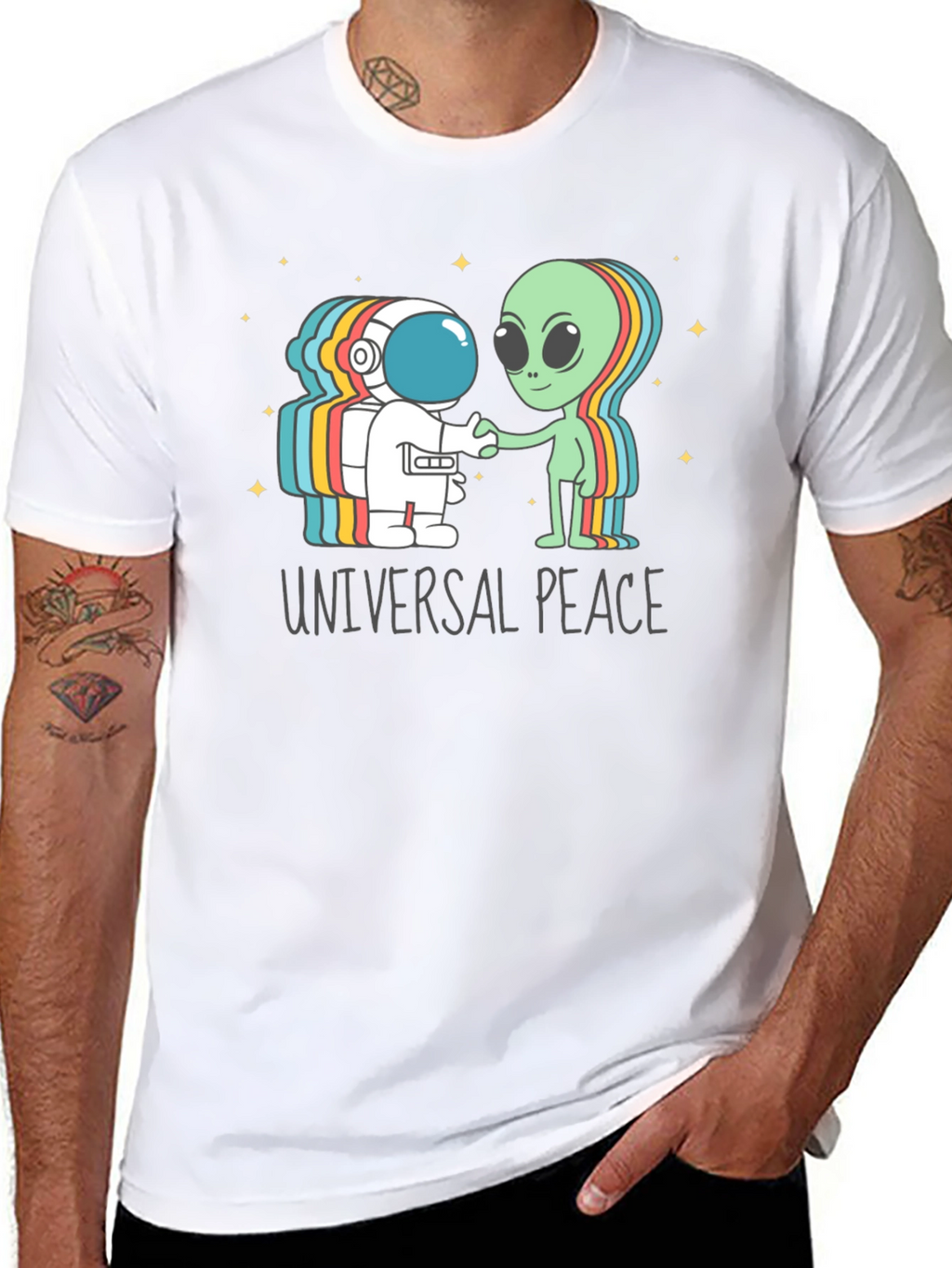 Universal Peace Astronaut Alien T-Shirt