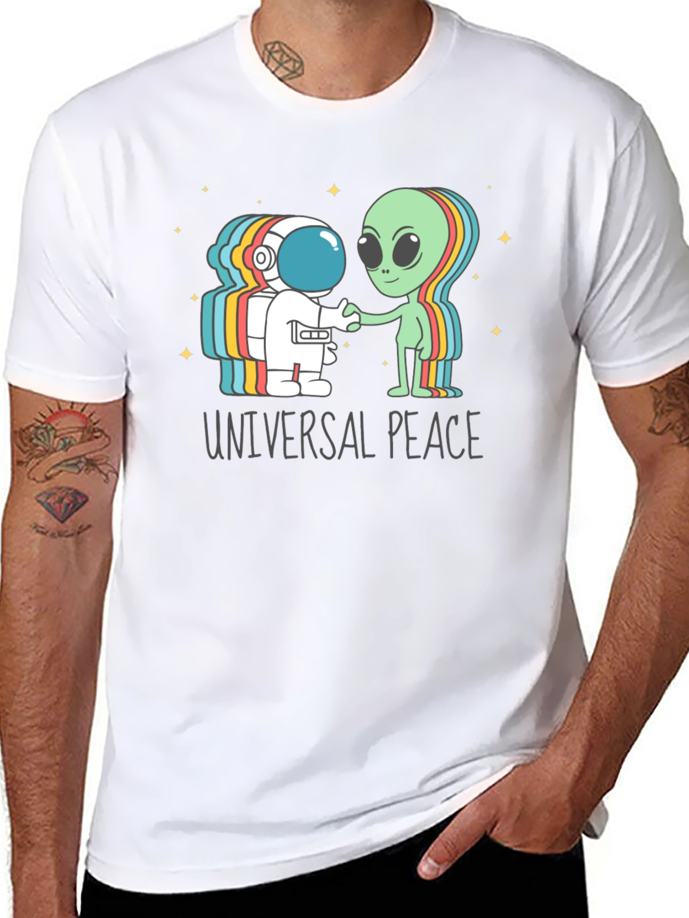 Universal Peace Astronaut Alien T-Shirt