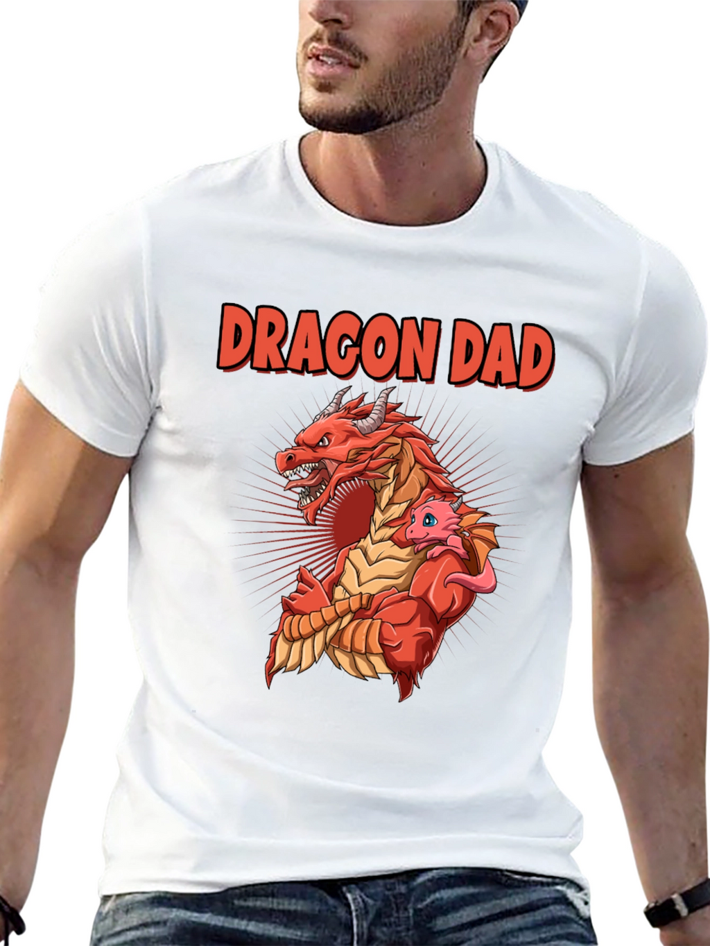 Dragon Dad T-Shirt: Fathers Day Graphic Tee