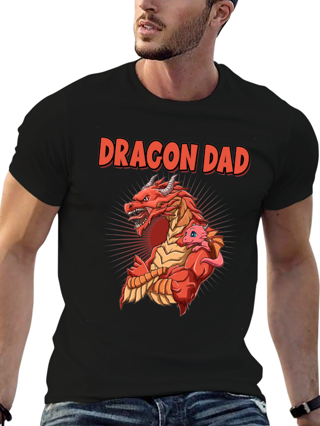 Dragon Dad T-Shirt: Fathers Day Graphic Tee