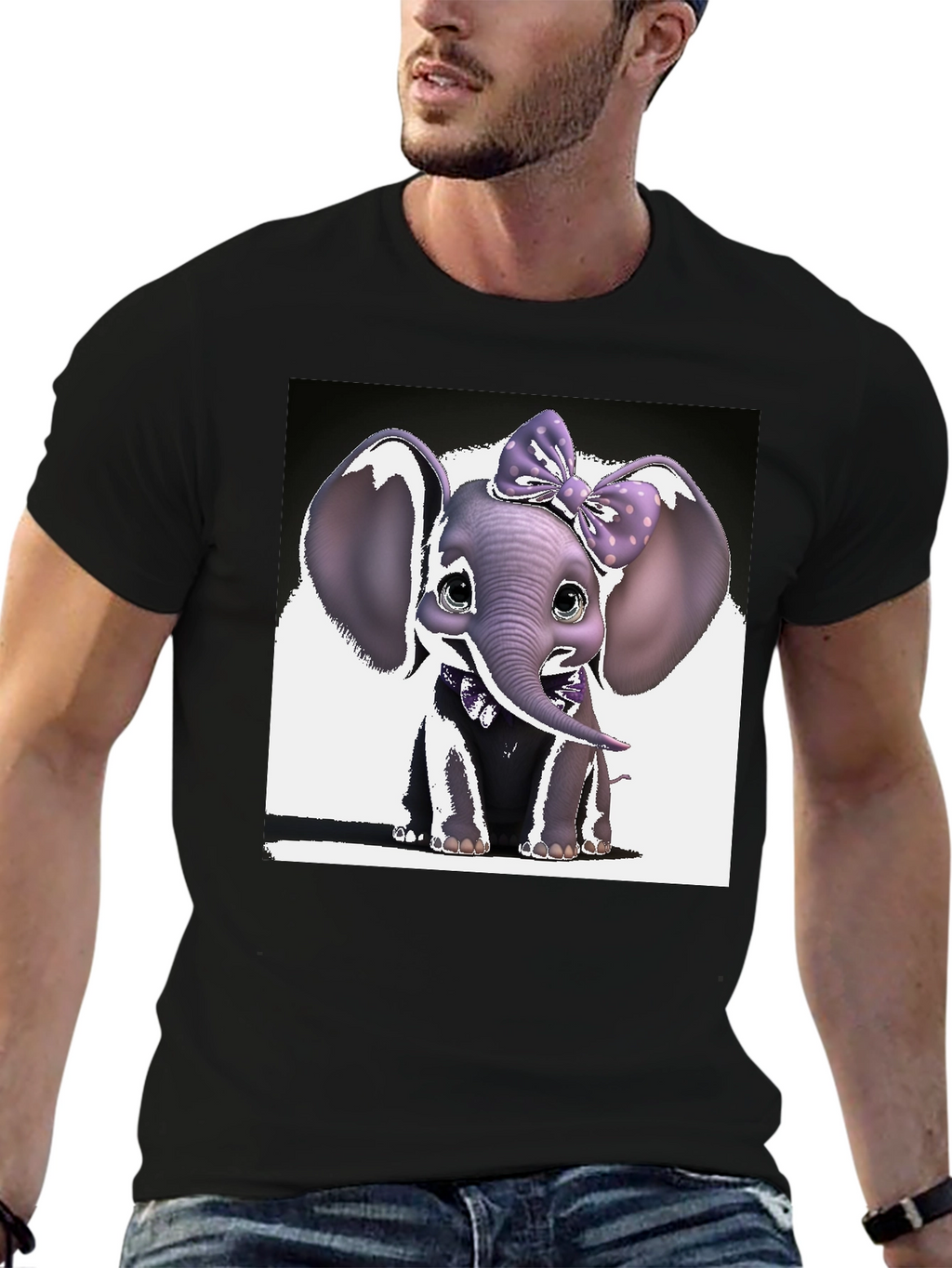Cute Elephant Bow T-Shirt