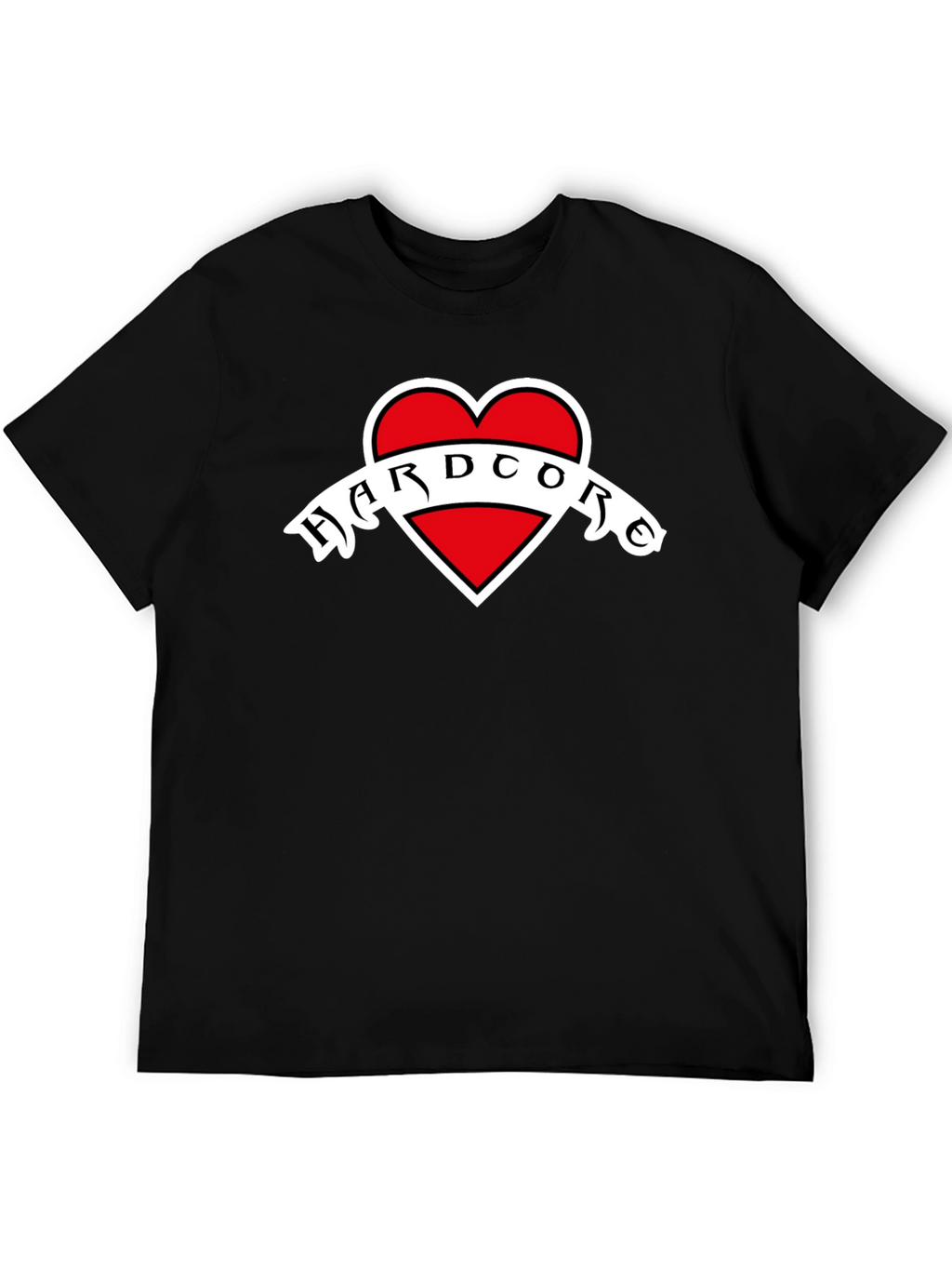 Hardcore Heart Graphic Black T-Shirt