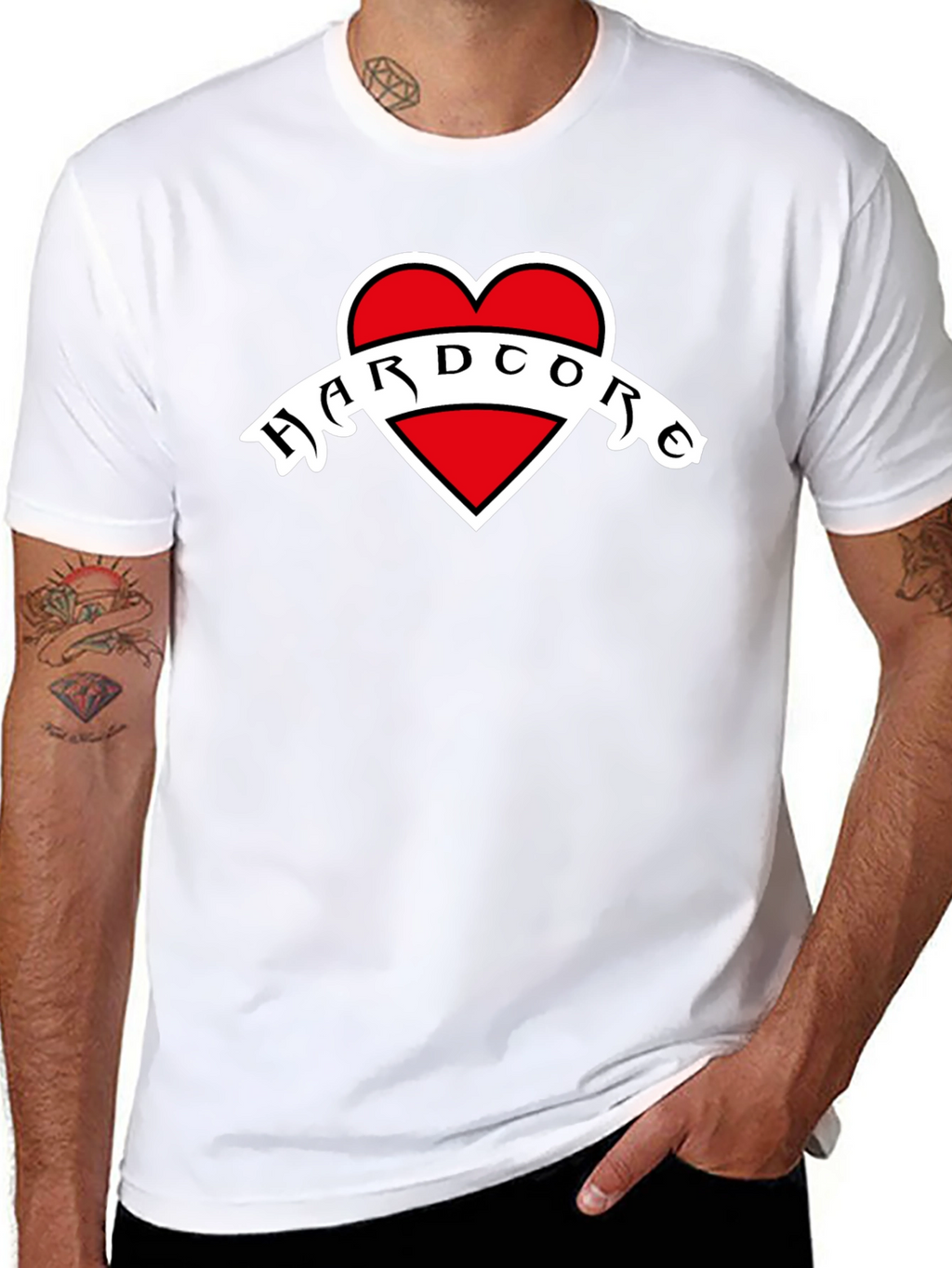 Hardcore Heart Graphic Black T-Shirt