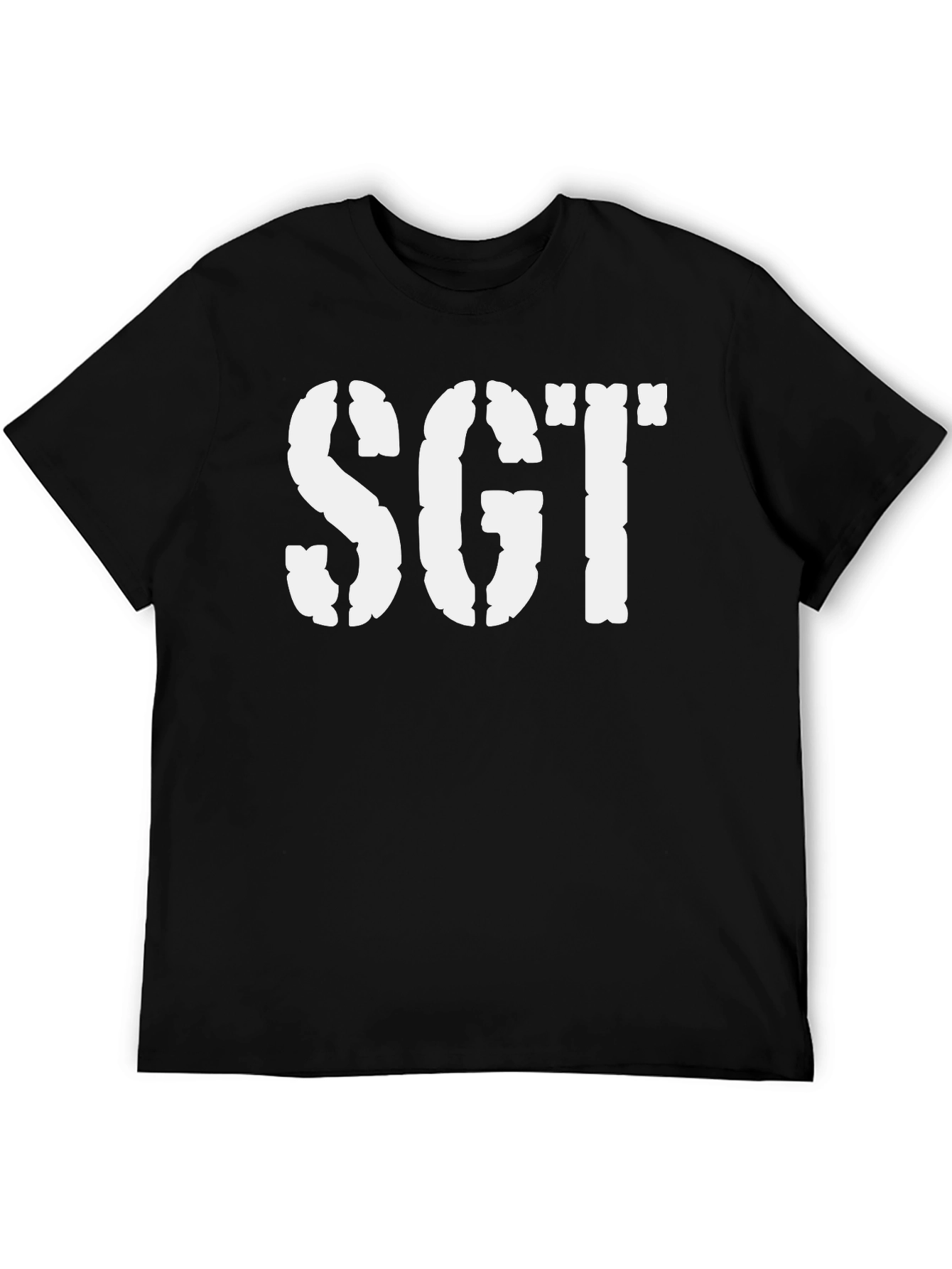 SGT Stencil Style Black T-Shirt - Military Inspired Design